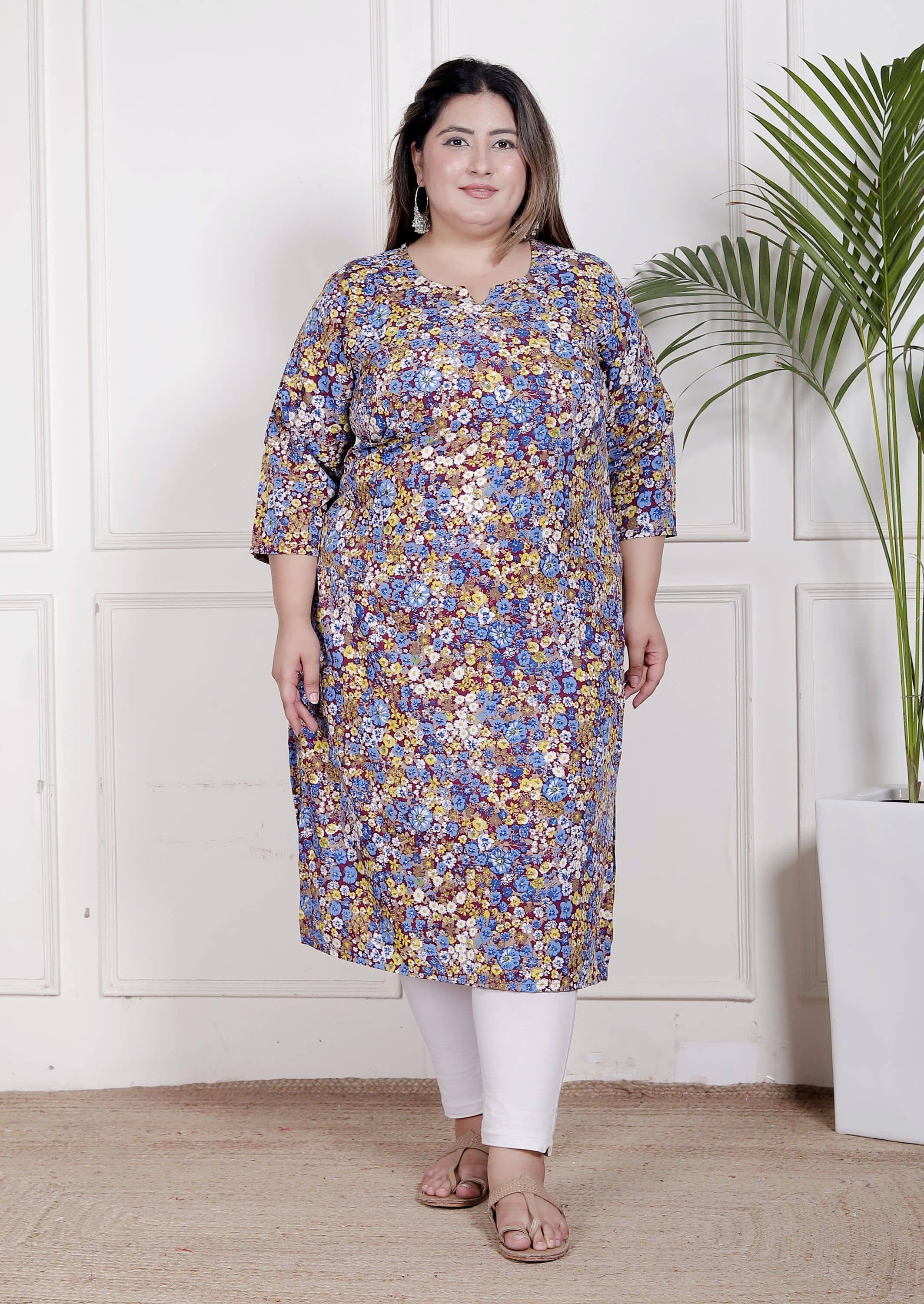 Swasti Women Crepe Printed Straight Kurti ( Maroon ) - Kurtis, Tunics | Buy online on ZillyBuy