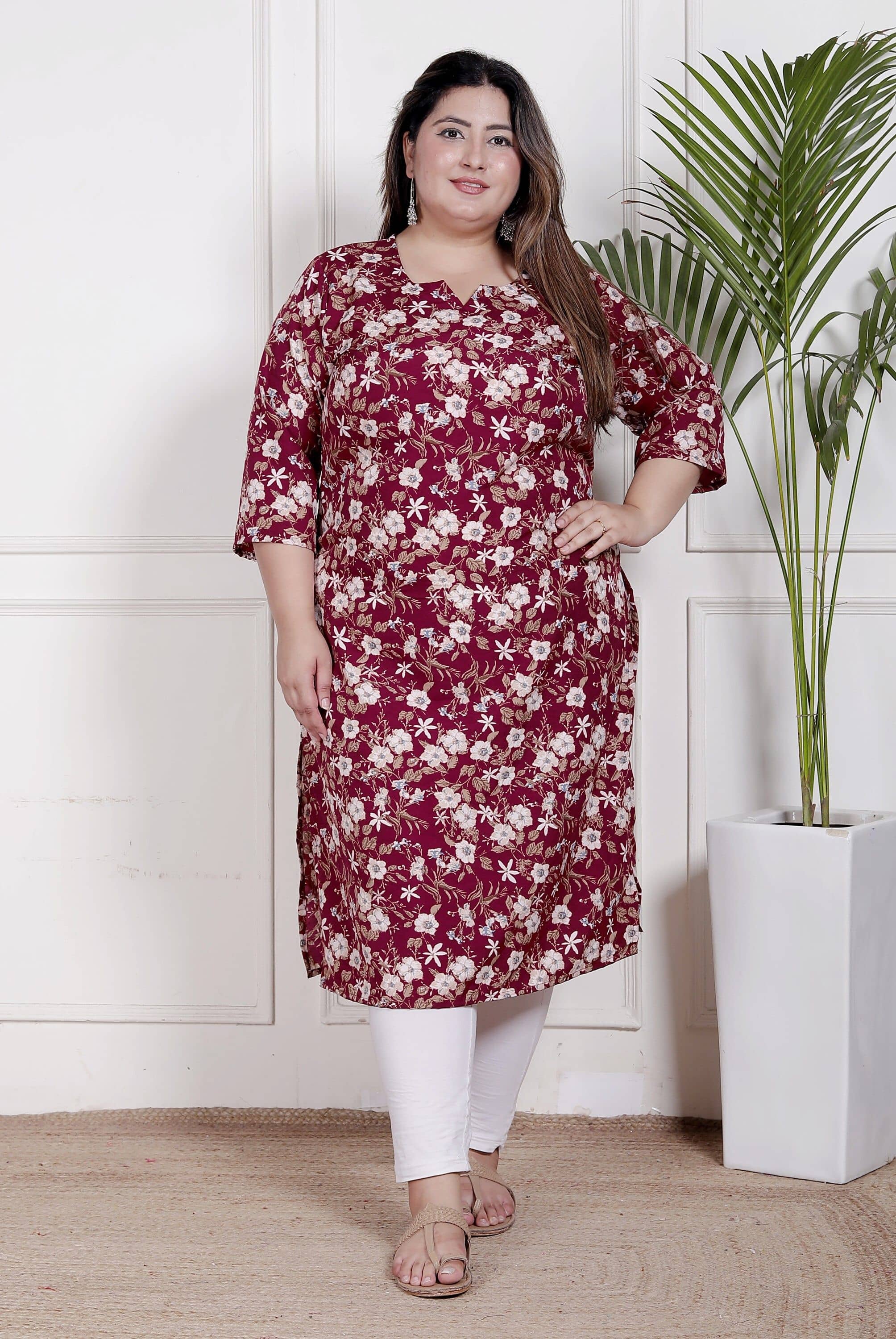 Swasti Women Crepe Printed Straight Kurti ( Red ) - Kurtis, Tunics | Buy online on ZillyBuy