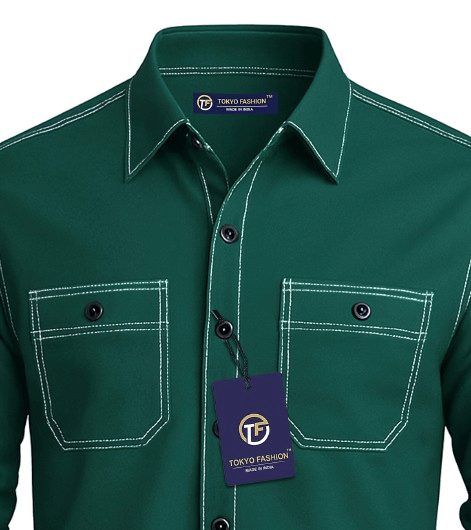     			TOKYO FASHION, 100% Cotton Regular Fit Self Design Full Sleeves Men's Casual Shirt - Green ( Pack of 1 )