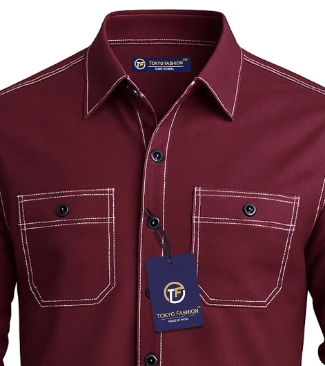     			TOKYO FASHION, 100% Cotton Regular Fit Self Design Full Sleeves Men's Casual Shirt - Maroon ( Pack of 1 )