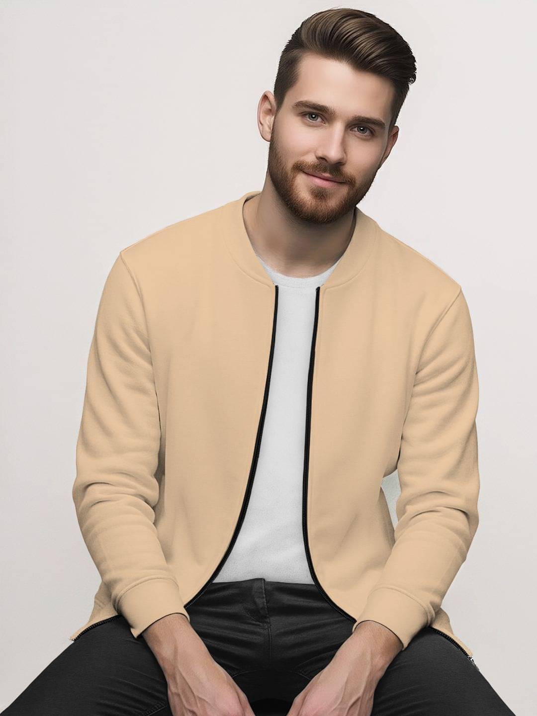 Tripr Cotton Blend Men's Casual Jacket - Beige ( Pack of 1 ) Tripr Cotton Blend Men's Casual Jacket - Beige ( Pack of 1 )