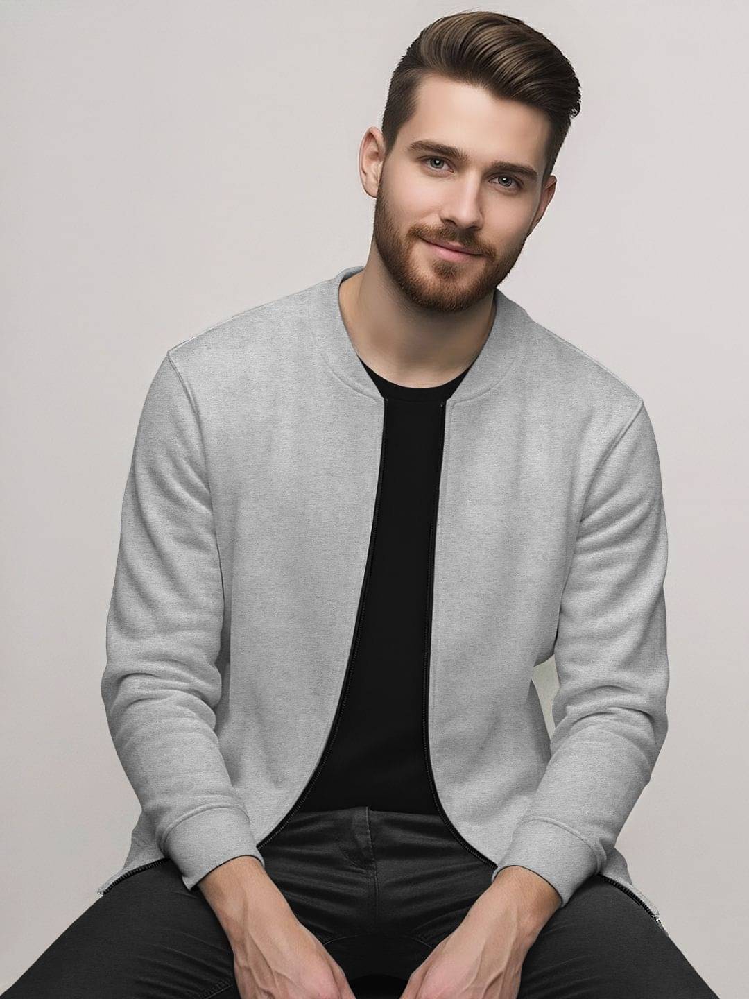     			Tripr Cotton Blend Men's Casual Jacket - Grey ( Pack of 1 )