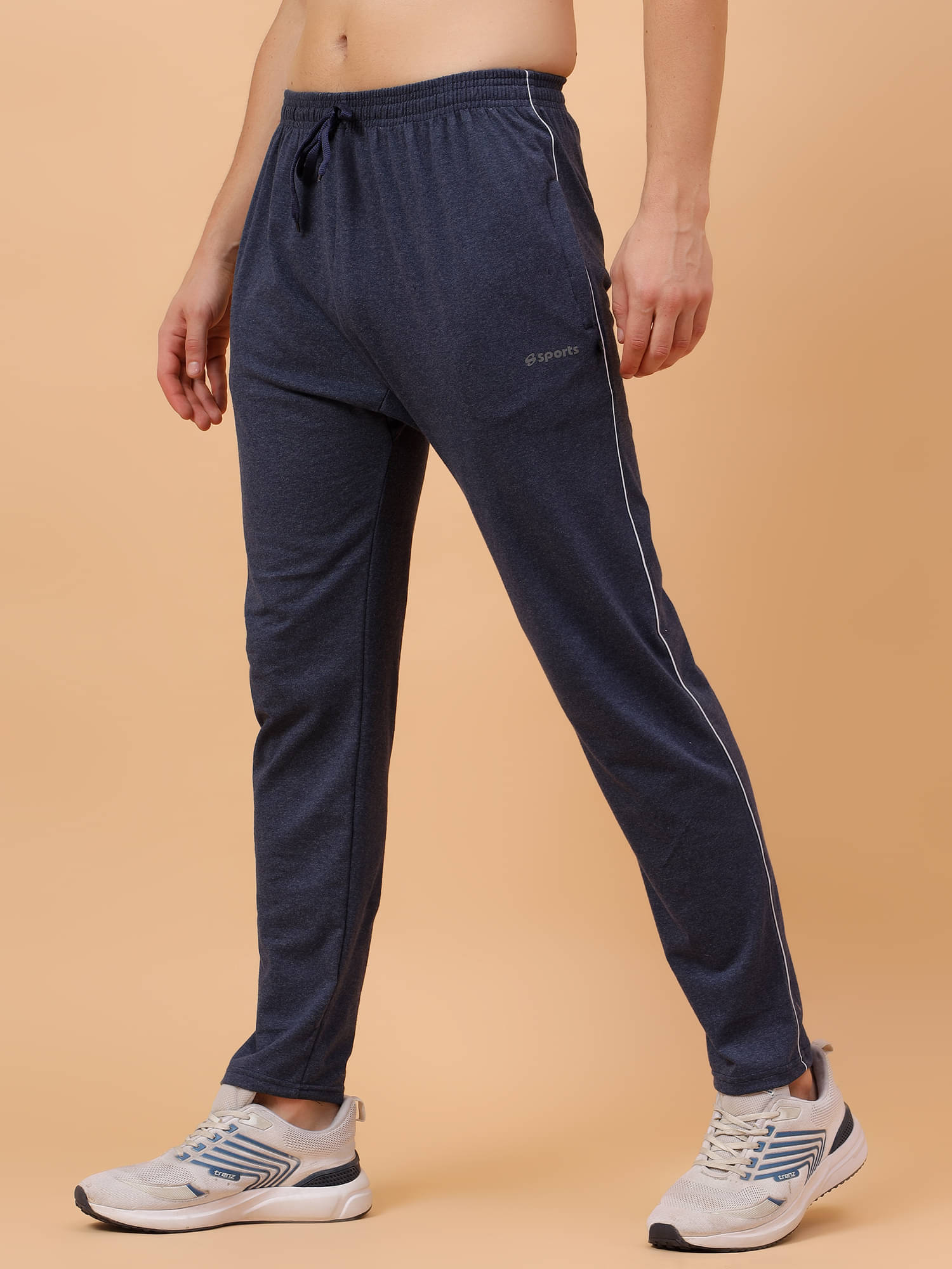     			TrybeX Blue Cotton Blend Men's Trackpants ( Pack of 1 )