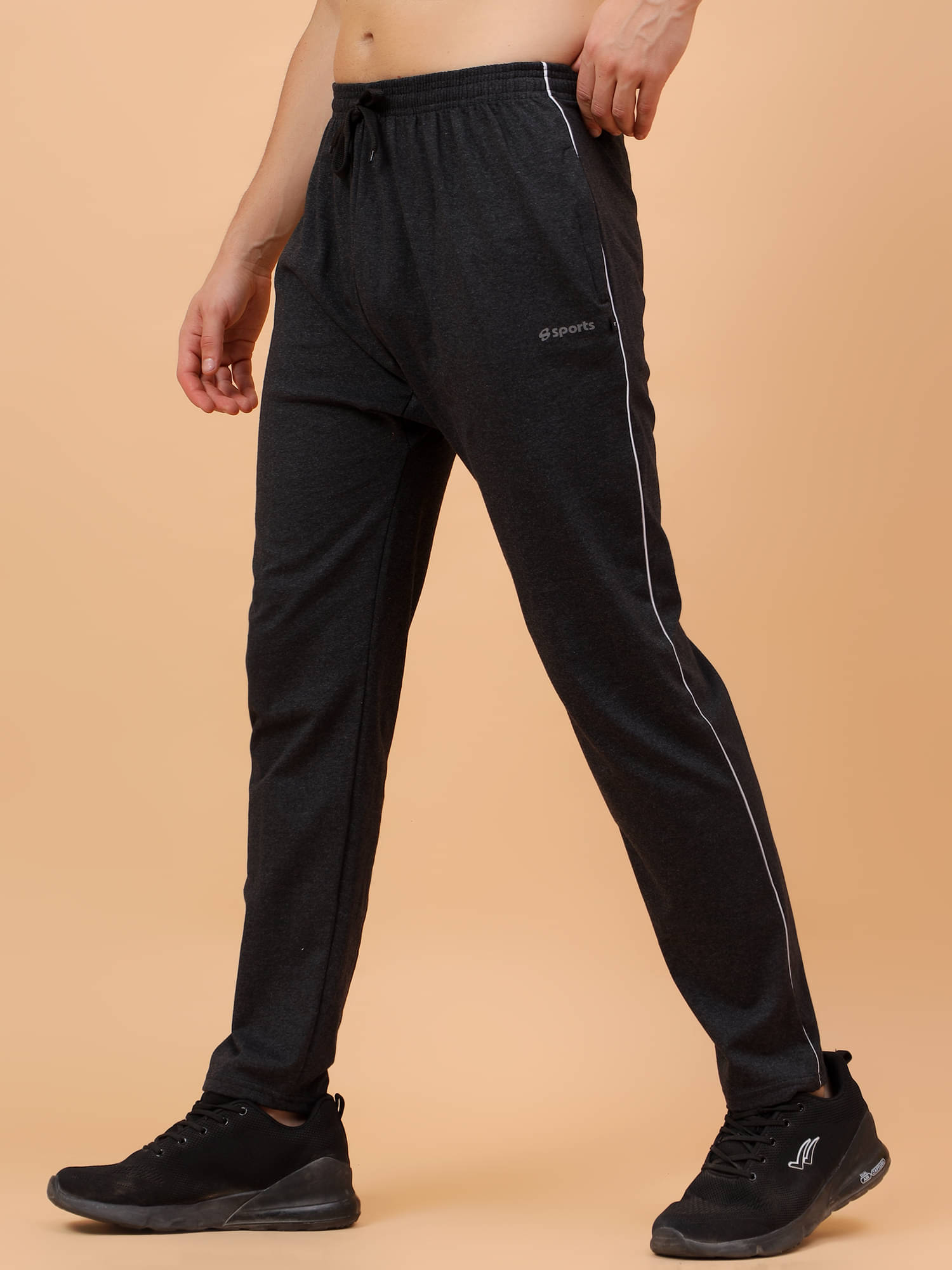     			TrybeX Grey Cotton Blend Men's Trackpants ( Pack of 1 )