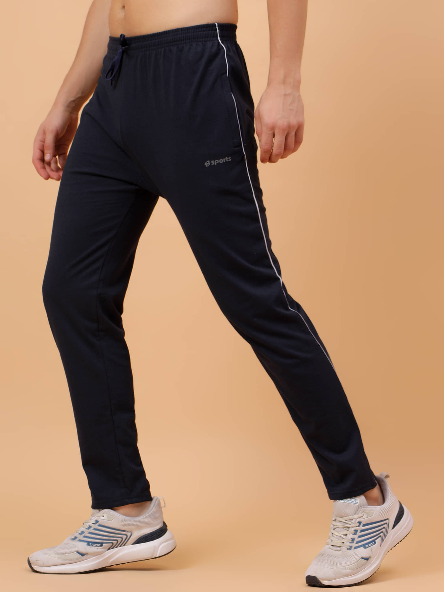 TrybeX Navy Blue Cotton Blend Men's Trackpants ( Pack of 1 ) TrybeX Navy Blue Cotton Blend Men's Trackpants ( Pack of 1 )