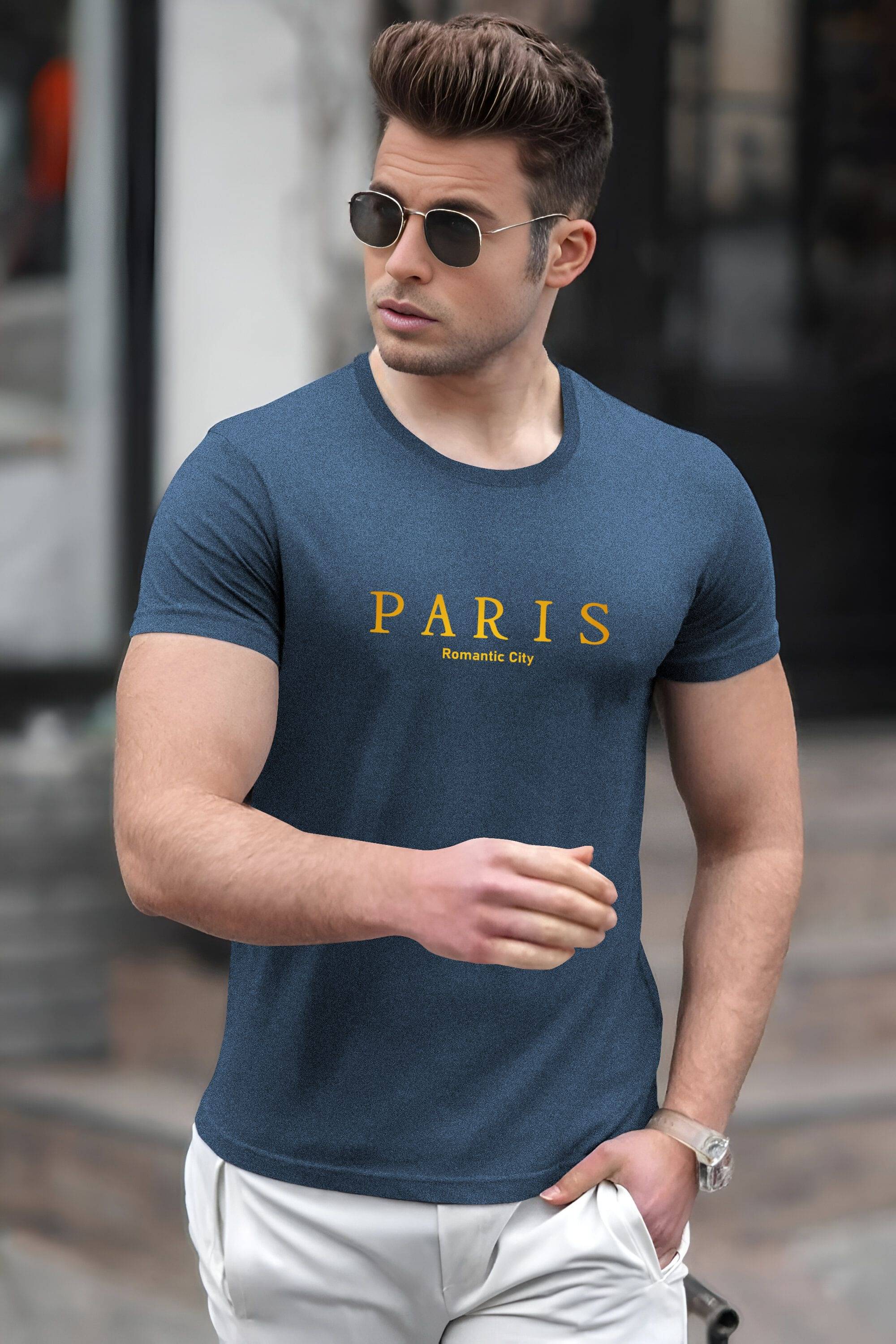 VCANEE Men Cotton Blend Regular Fit Printed T-Shirt ( Navy Blue ) VCANEE Men Cotton Blend Regular Fit Printed T-Shirt ( Navy Blue )