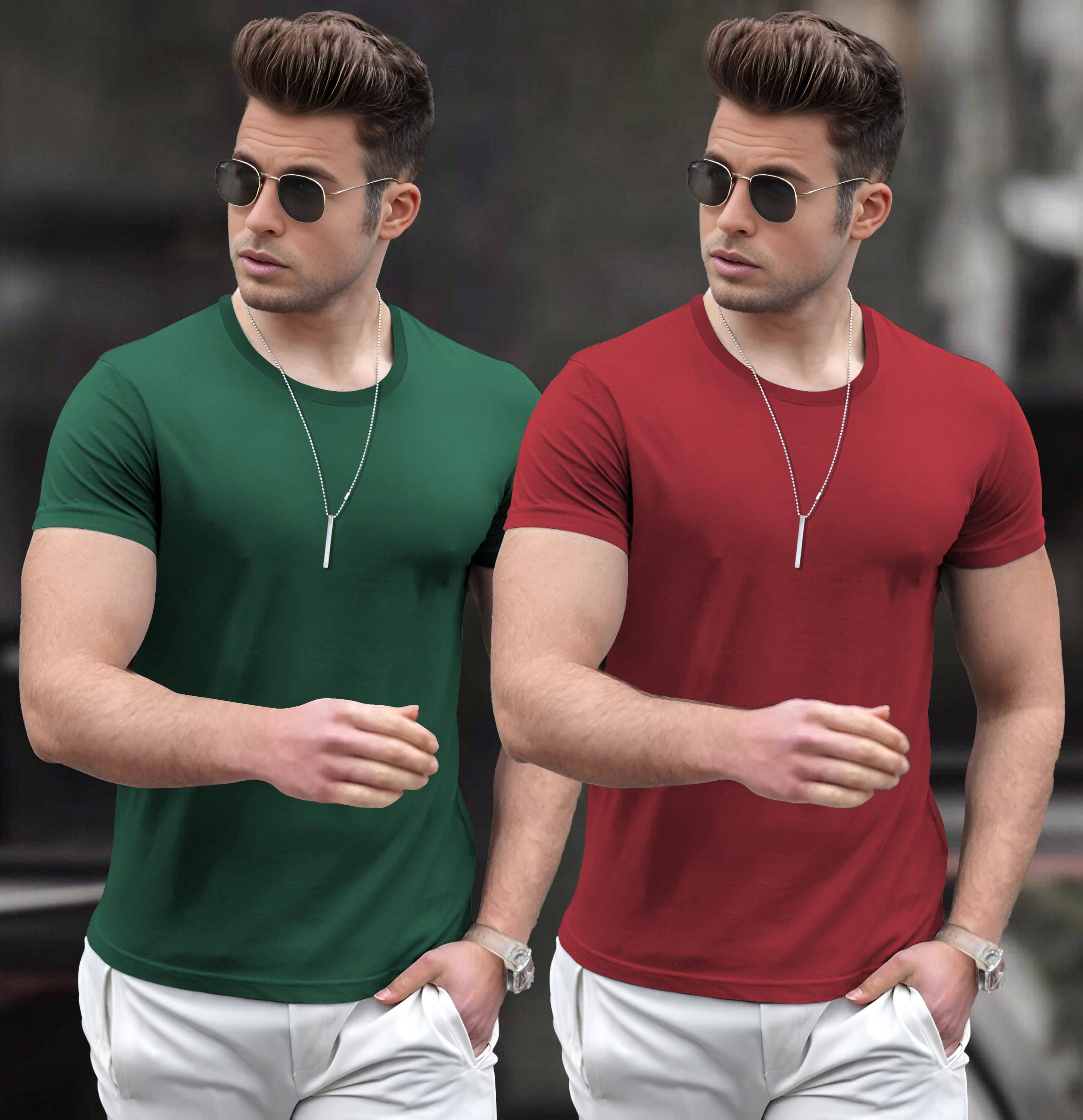 VCANEE Men Cotton Blend Regular Fit Solid T-Shirt ( Multicolor6 ) VCANEE Men Cotton Blend Regular Fit Solid T-Shirt ( Multicolor6 )