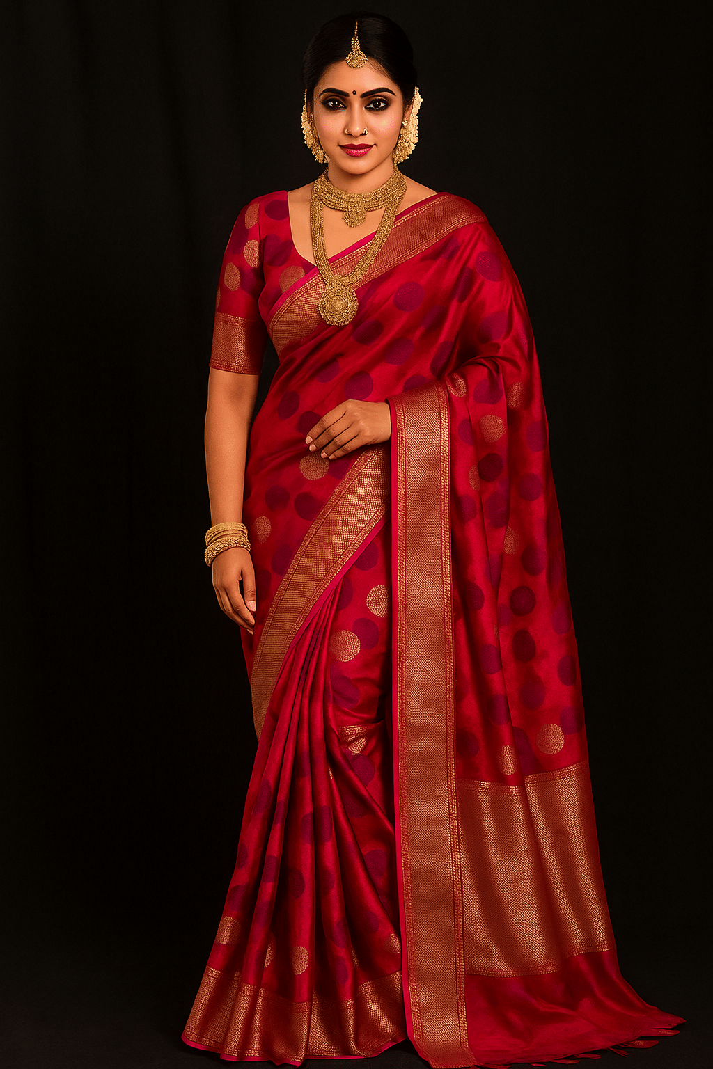     			Yashika Silk Blend Embellished Banarasi saree With Unstitched Blouse Piece ( Pink )