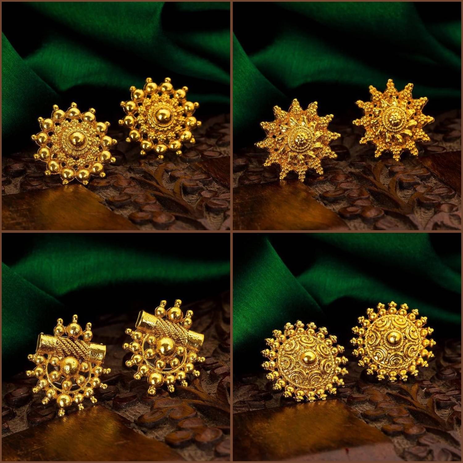     			weroxa Gold Stud Earrings ( Pack of 4 )