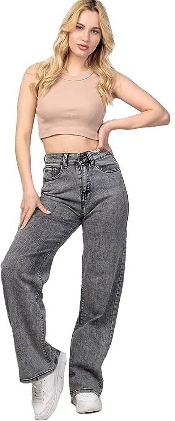     			A1TUFF Women's Boyfriend Fit High-Rise Jeans ( Dark Grey )