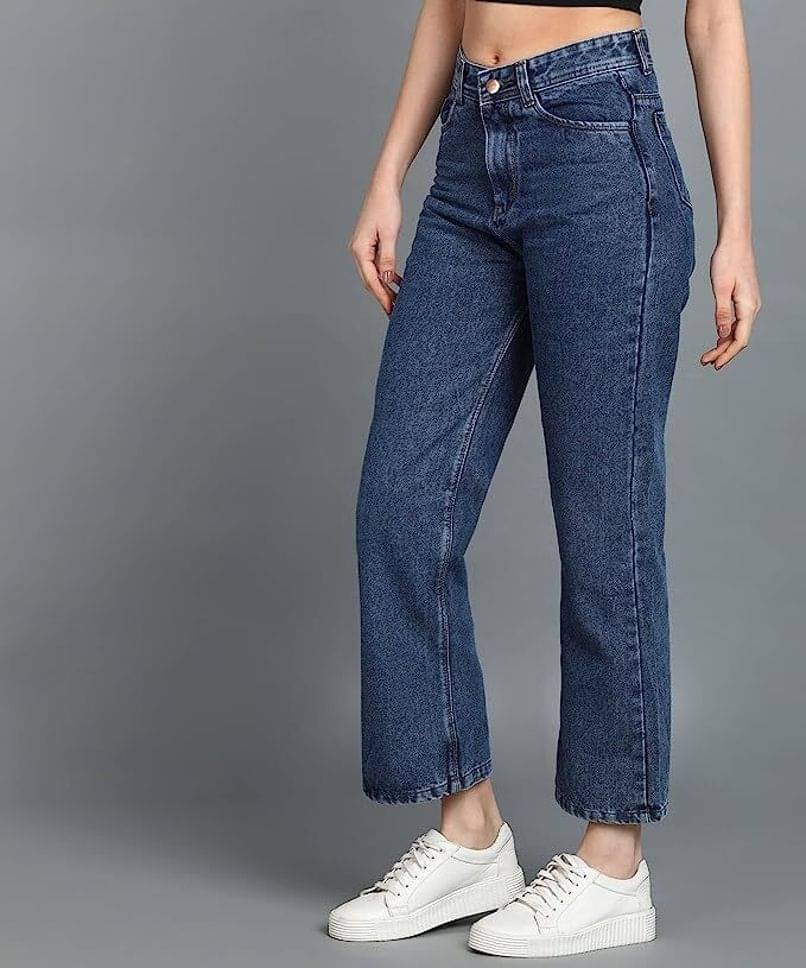     			A1TUFF Women's Boyfriend Fit High-Rise Jeans ( Dark Blue )