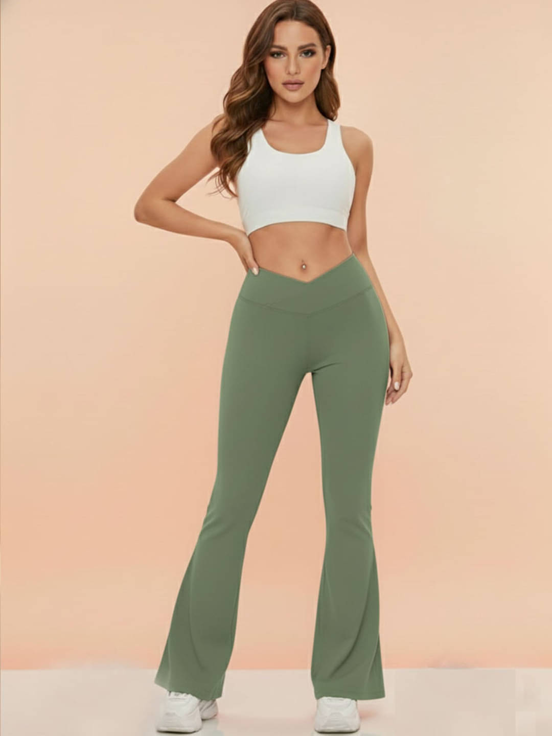     			DE TRENDZ Women Cotton Blend Korean Trousers ( Lime Green )