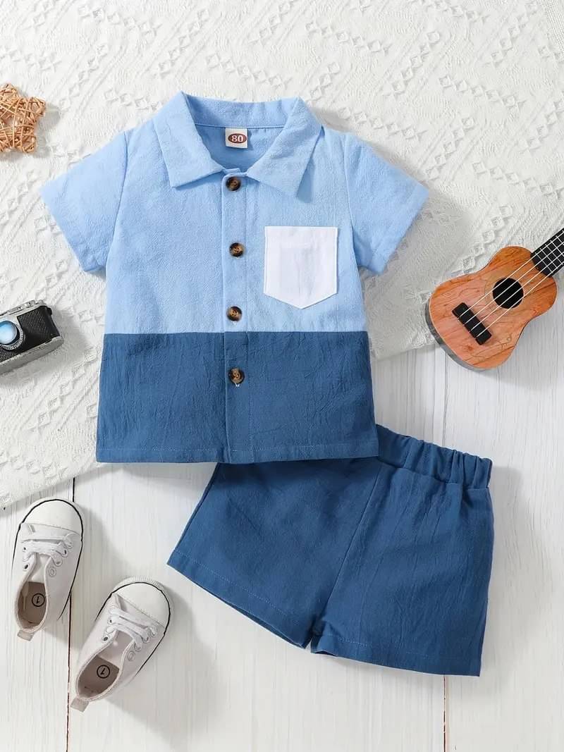     			PEELOO Pack of 1 Boys Cotton Shirt & Shorts Set ( Multicolor 1 )