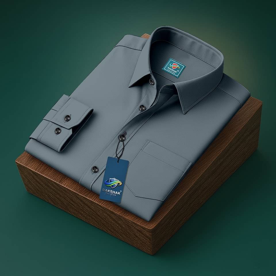 RAKSHAK CREATION Cotton Blend Regular Fit Solids Full Sleeves Men's Casual Shirt - Grey ( Pack of 1 ) RAKSHAK CREATION Cotton Blend Regular Fit Solids Full Sleeves Men's Casual Shirt - Grey ( Pack of 1 )