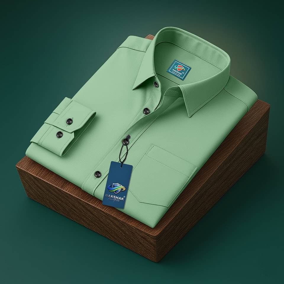 RAKSHAK CREATION Cotton Blend Regular Fit Solids Full Sleeves Men's Casual Shirt - Mint Green ( Pack of 1 ) RAKSHAK CREATION Cotton Blend Regular Fit Solids Full Sleeves Men's Casual Shirt - Mint Green ( Pack of 1 )
