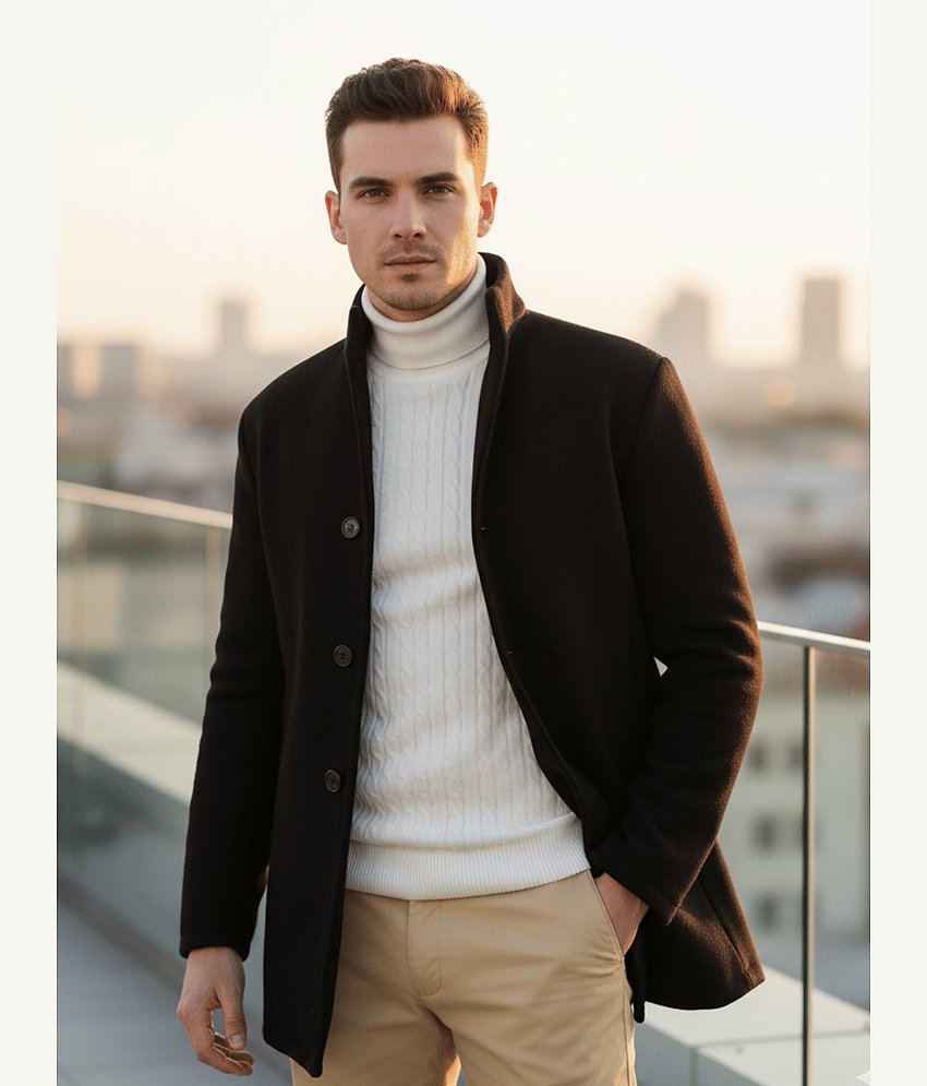 Rigo Fleece Men's Blazer - Black ( Pack of 1 ) - Jackets & Coats | Buy online on ZillyBuy