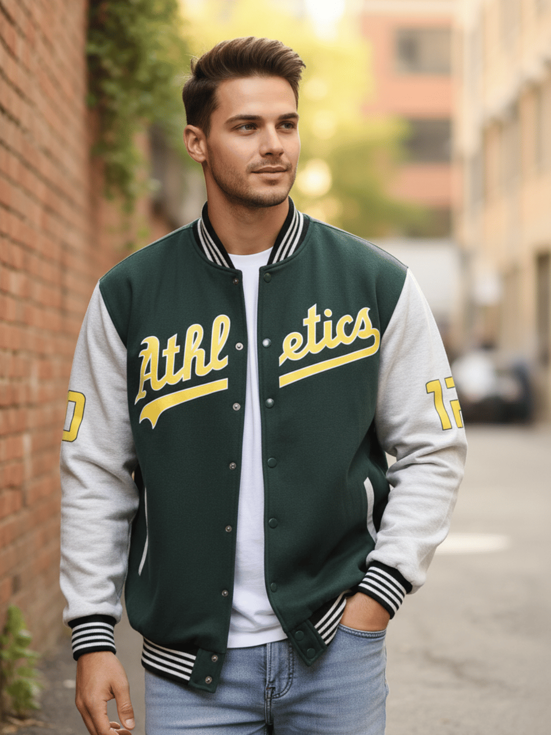     			Rigo Fleece Men's Varsity Jacket - Green ( Pack of 1 )