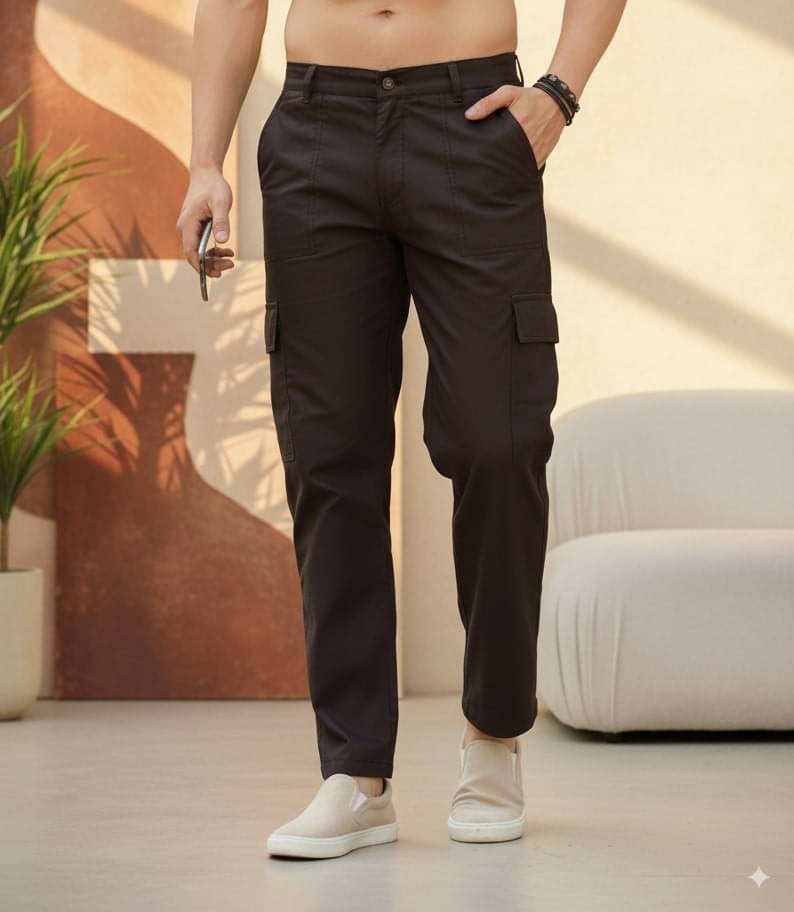     			Rigo Straight Men's Cargos - Dark Brown ( Pack of 1 )