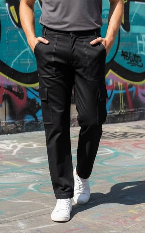     			Rigo Straight Men's Cargos - Black ( Pack of 1 )