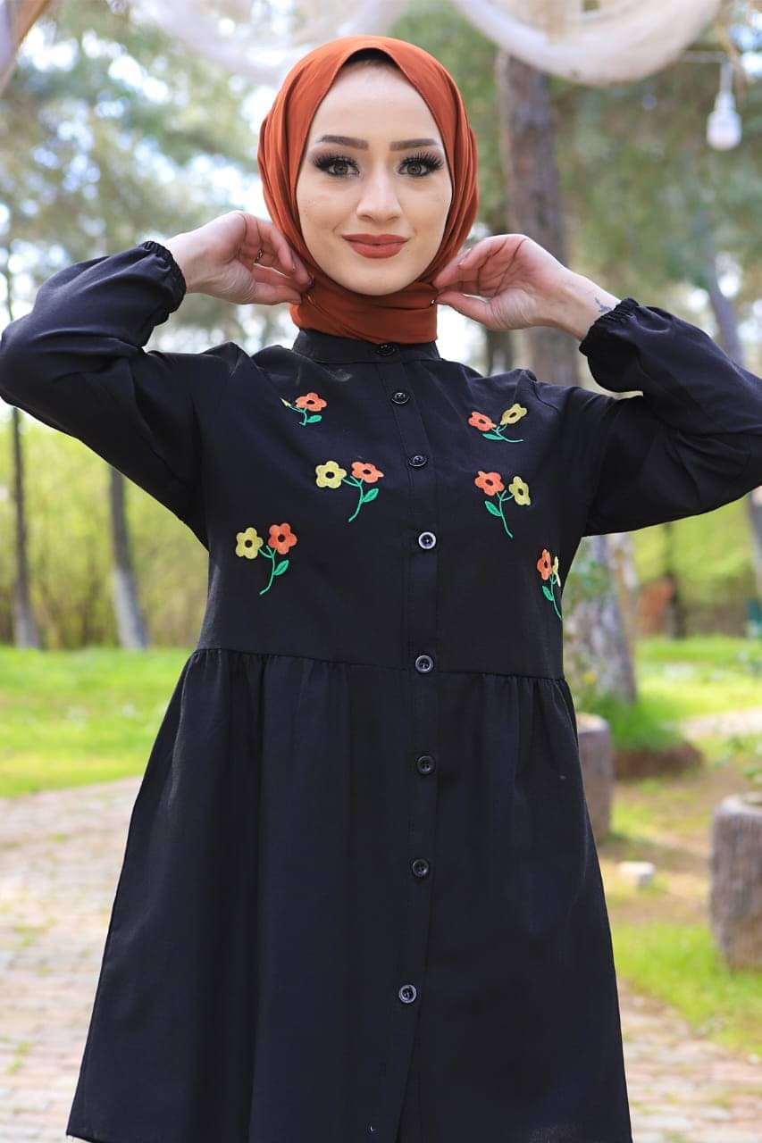     			SKY PRINCE Women's Rayon A-Line Top ( Black )