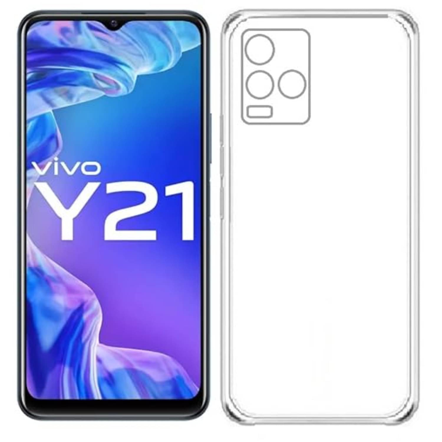     			ANDVYA Plain Cases Compatible For Silicon VIVO Y21 2021 ( Pack of 1 )