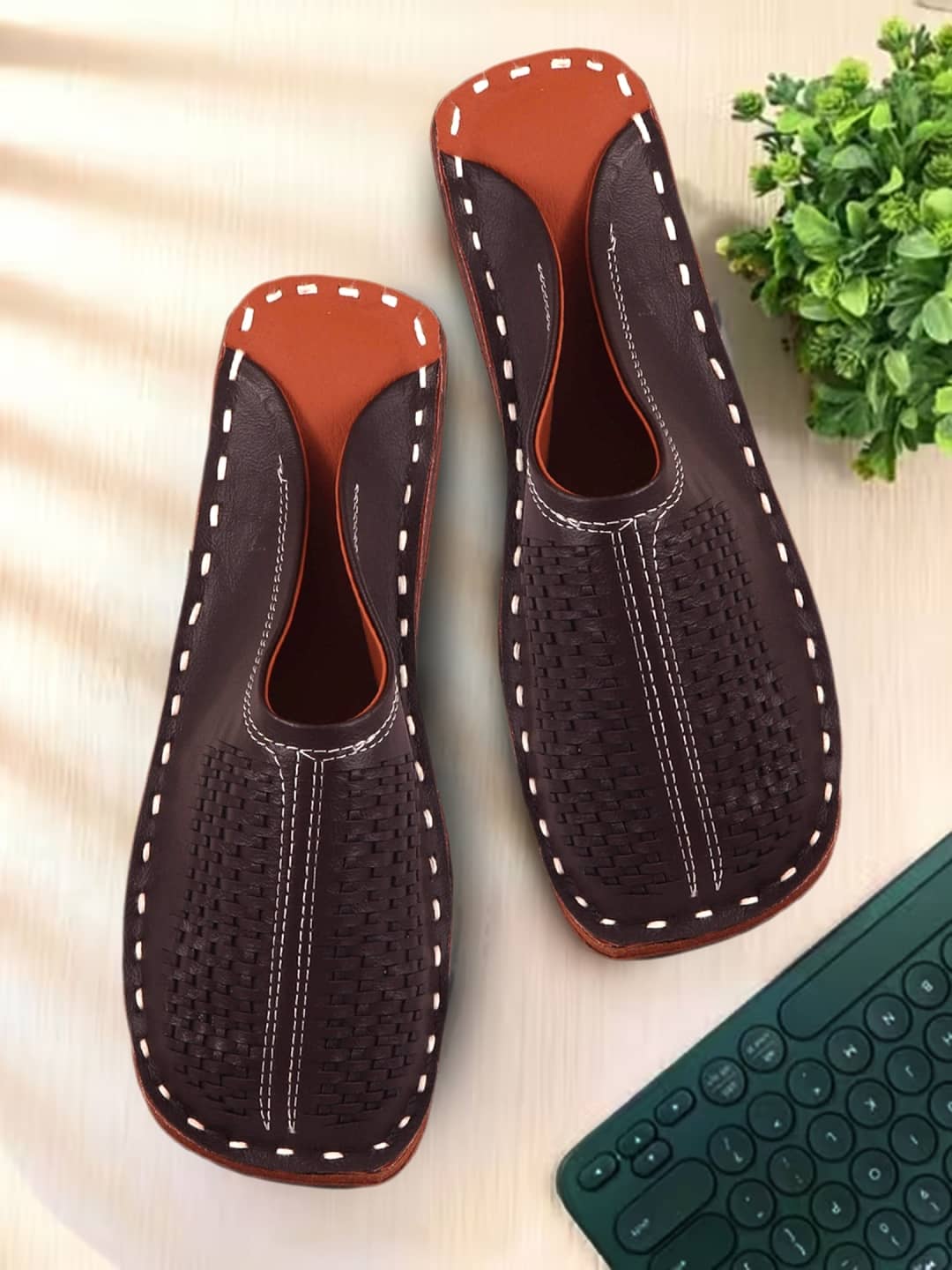 Anjaneya Creations Brown Men's Mule - Ethnic Shoes | Buy online on ZillyBuy