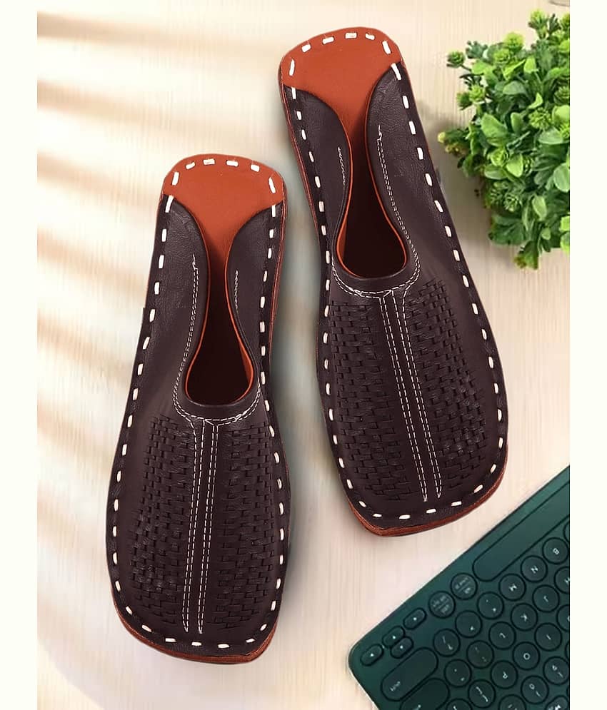 Anjaneya Creations Brown Men's Mule - Ethnic Shoes | Buy online on ZillyBuy