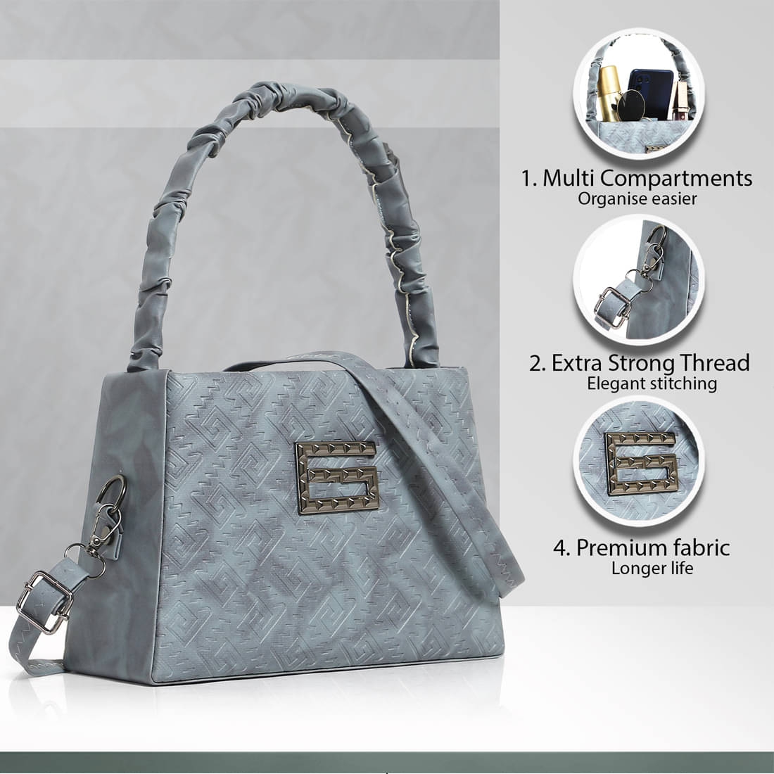     			NARIOX Sling Bag PU Set of 1 ( Grey )