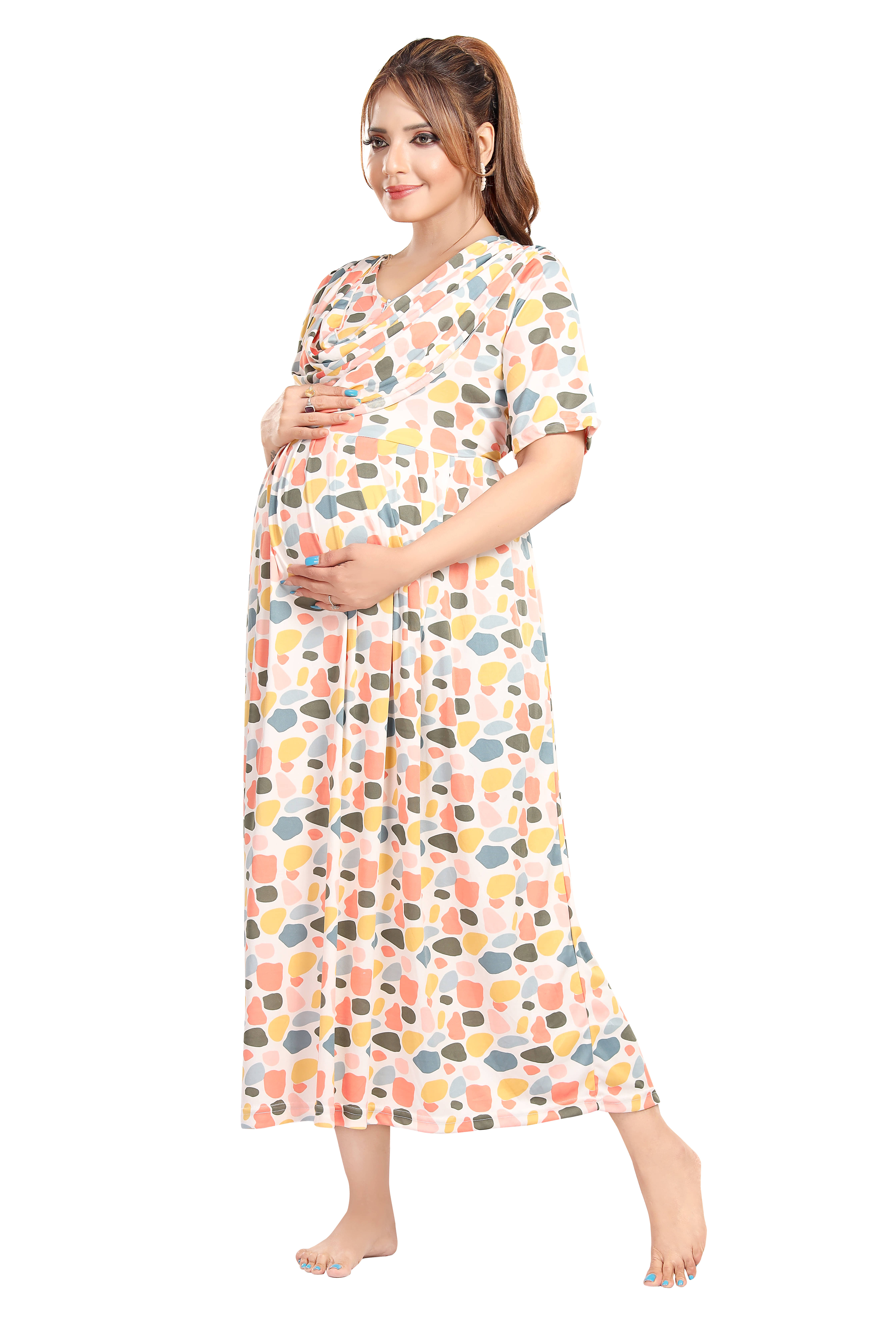     			RS Satin Printed Women Regular Nighty ( White )