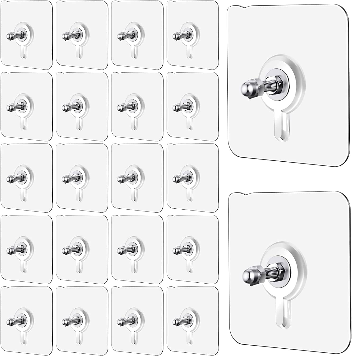     			Spiry 20 Pcs Wall Hooks for Hanging Strong, Adhesive Hooks for Wall Heavy Duty, Wall hangings, Kitchen Accessories Items, Sticky Photo Frame Hangers (Pack of 20, Nail Hook)