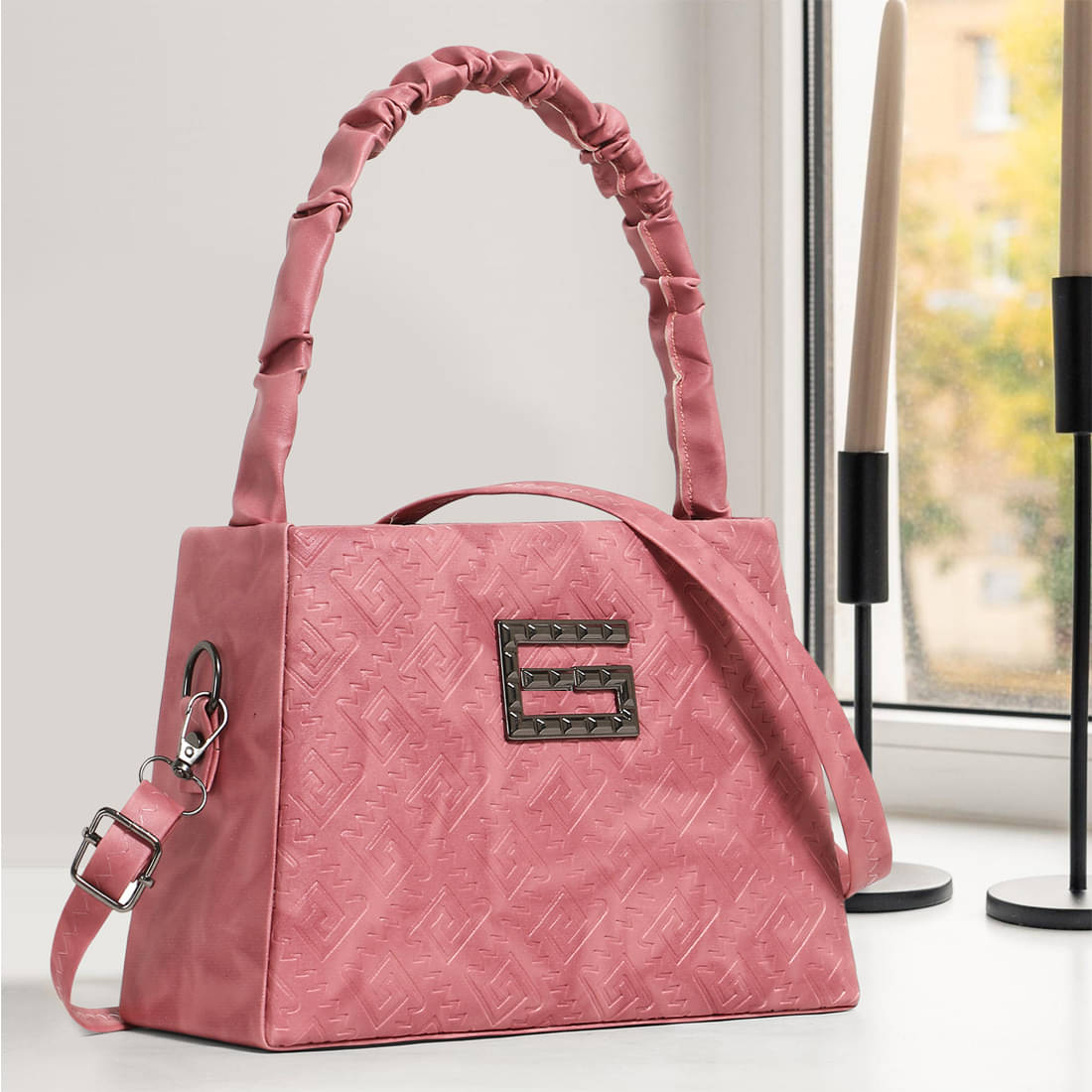     			Zaxcer Sling Bag PU Set of 1 ( Peach )