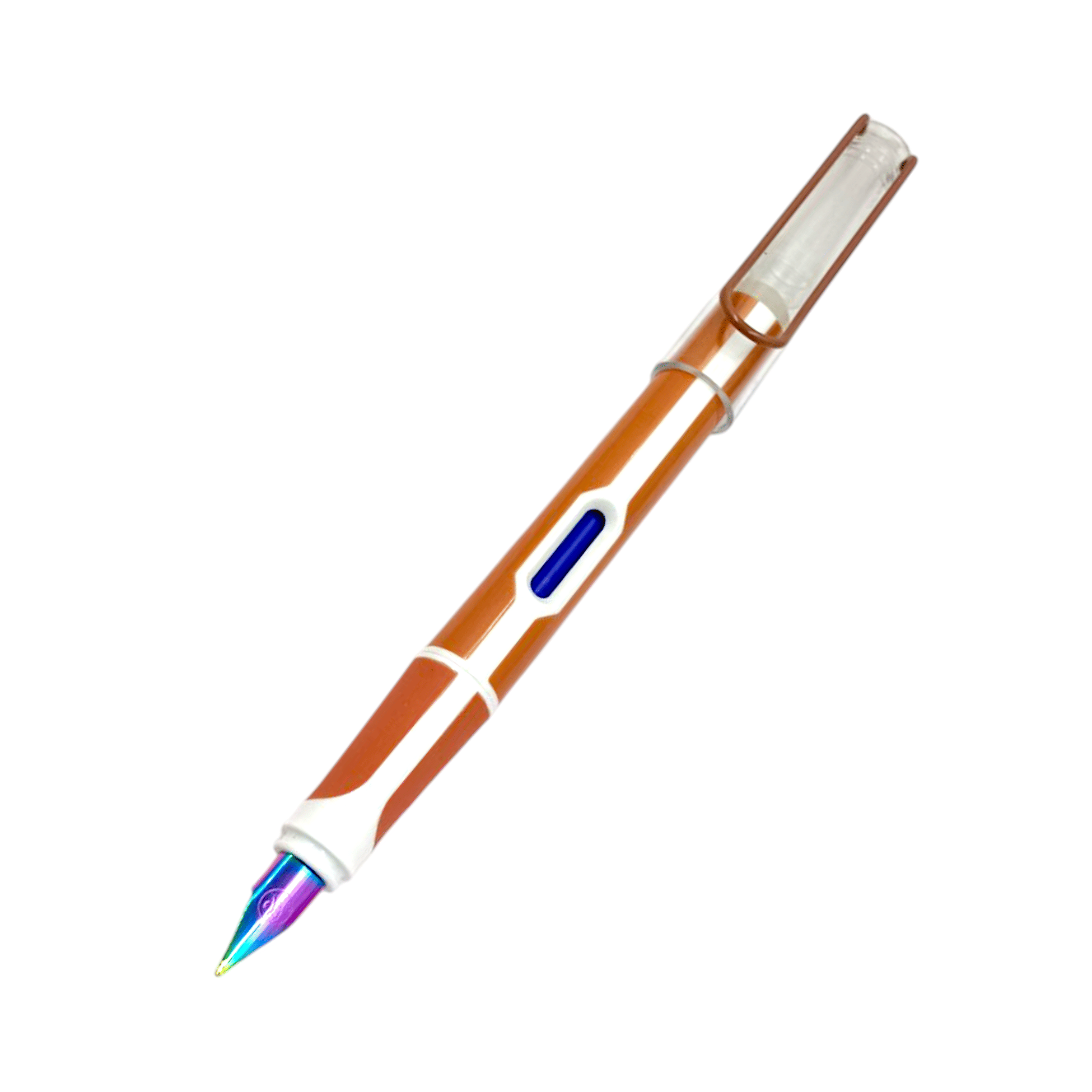 auteur Brown Fountain Pen 0947 Rainbow Fine Nib With Wire Clip & Erasable Ink Cartrige For Smooth Writing Luxury Calligraphy Pen Office School Best Gift Pen (Blue Ink) auteur Brown Fountain Pen 0947 Rainbow Fine Nib With Wire Clip & Erasable Ink Cartrige For Smooth Writing Luxury Calligraphy Pen Office School Best Gift Pen (Blue Ink)