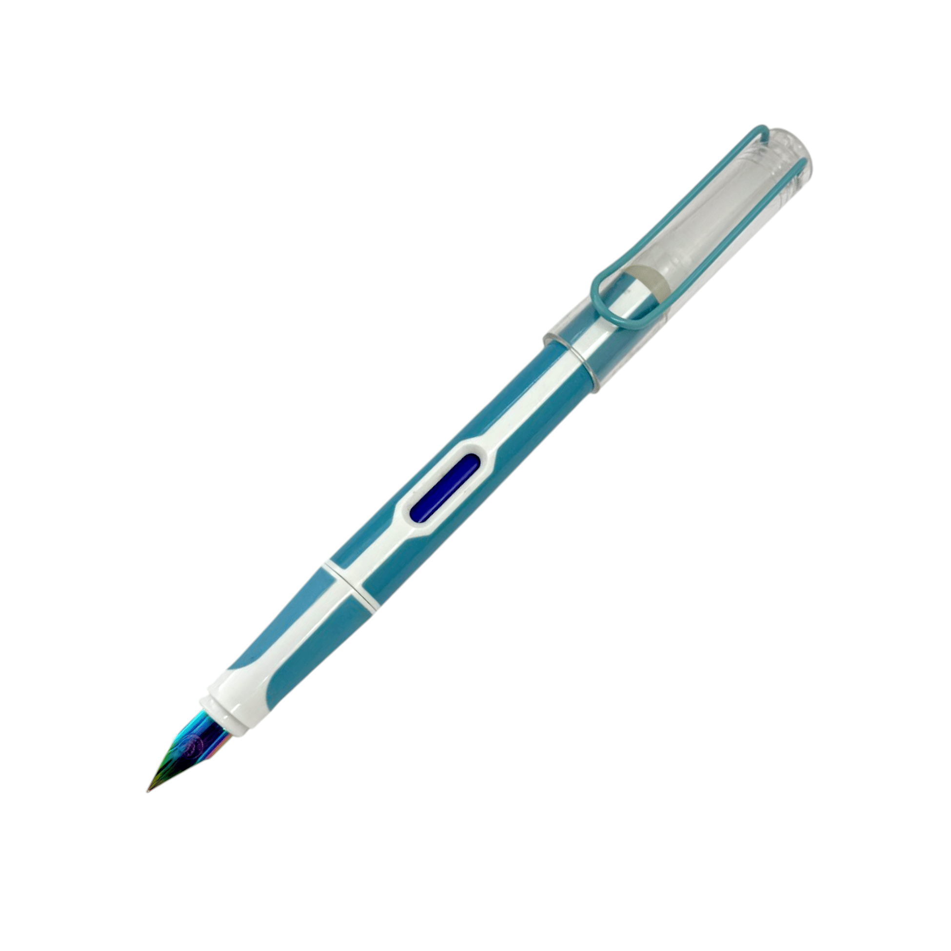     			auteur Fountain Pen 0947 Green Color Rainbow Fine Nib With Wire Clip & Erasable Ink For Smooth Writing Luxury Calligraphy Pen for Students Kids Office School Best Designer Gift Pen.