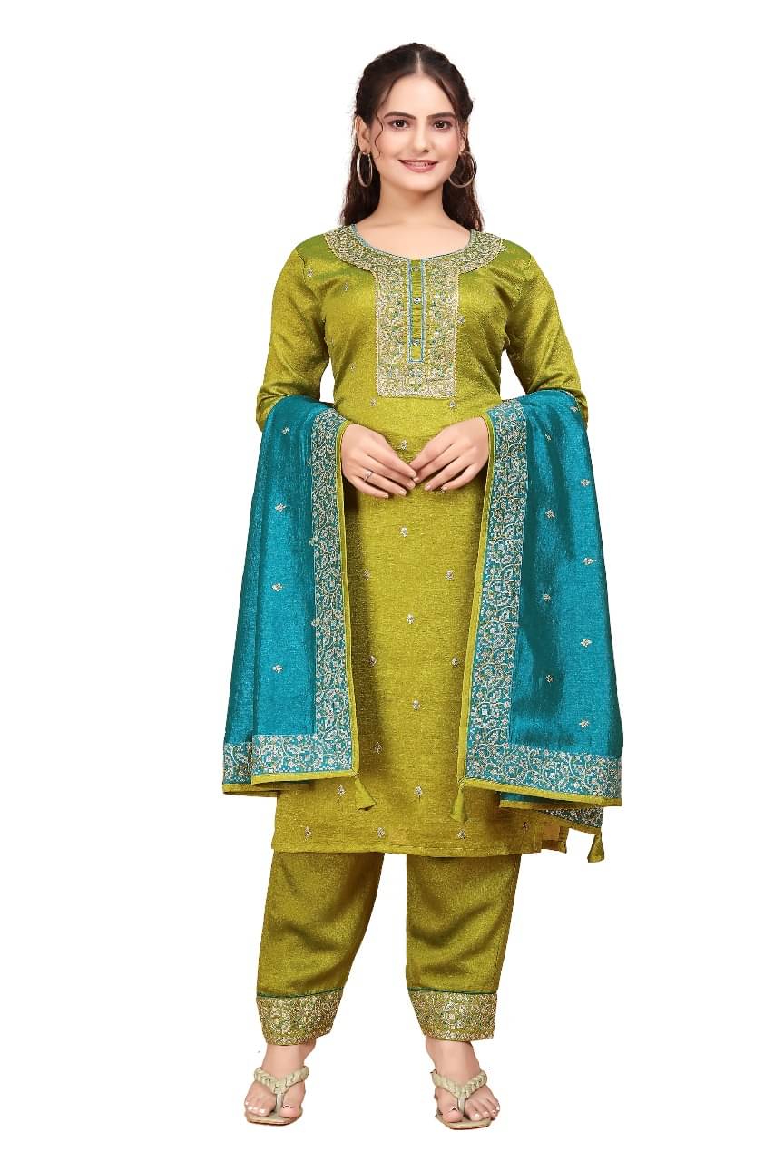 reldor Women Silk Blend Embroidered A-line Kurti With Patiala Salwar ( Lime Green ) reldor Women Silk Blend Embroidered A-line Kurti With Patiala Salwar ( Lime Green )