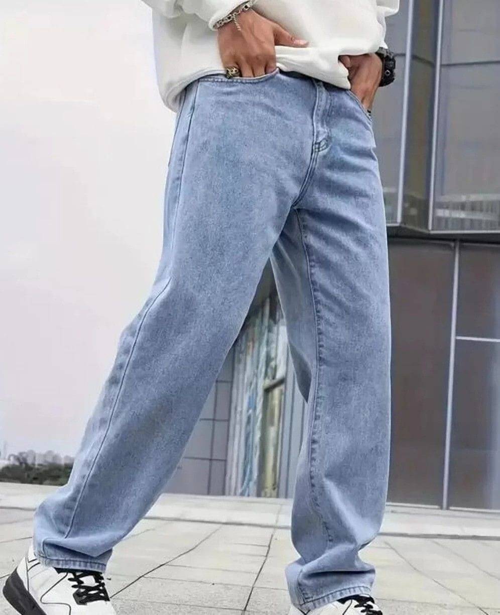 DAIME Clean Look Men's Jeans - Light Blue ( Pack of 1 ) DAIME Clean Look Men's Jeans - Light Blue ( Pack of 1 )