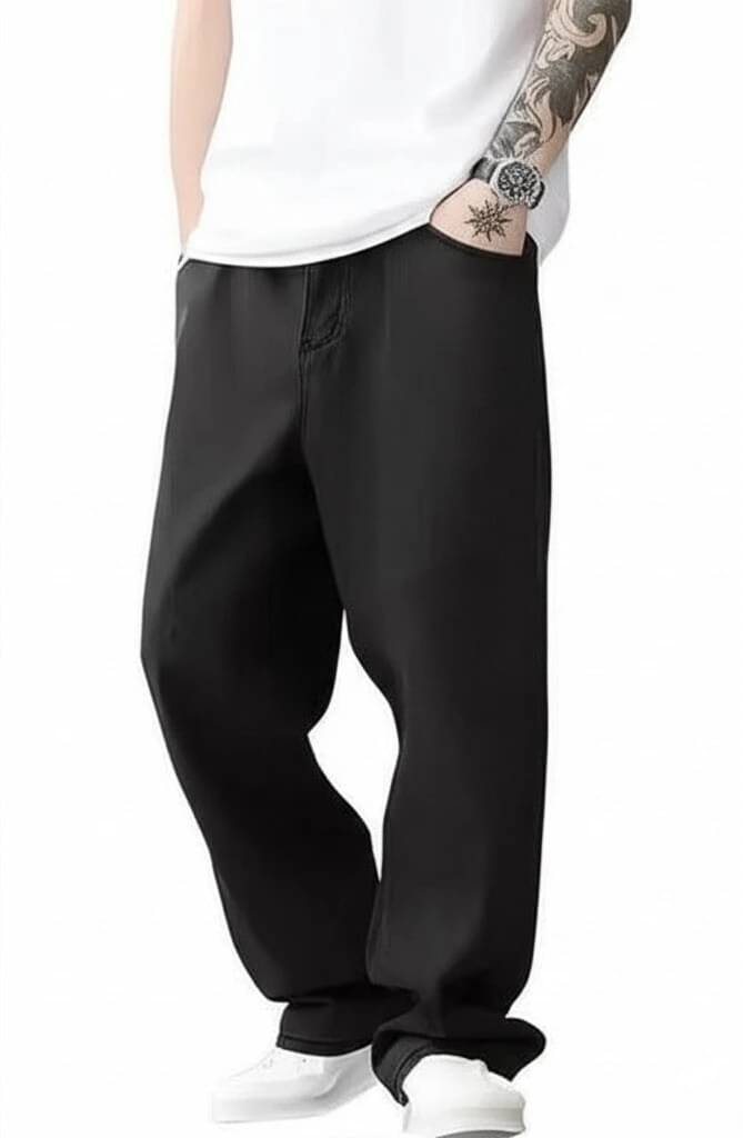 DAIME Clean Look Men's Jeans - Black ( Pack of 1 ) DAIME Clean Look Men's Jeans - Black ( Pack of 1 )