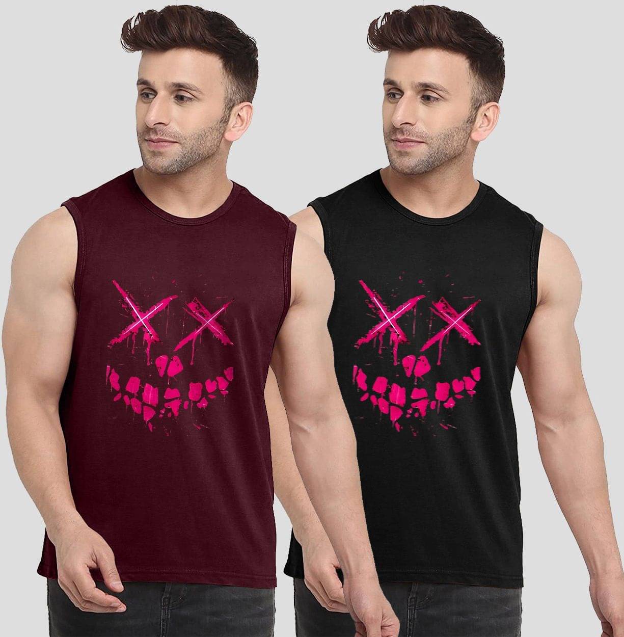 Fast Colors Pack of 2 Cotton Blend Basic Vest For Men ( Multicolor ) Fast Colors Pack of 2 Cotton Blend Basic Vest For Men ( Multicolor )