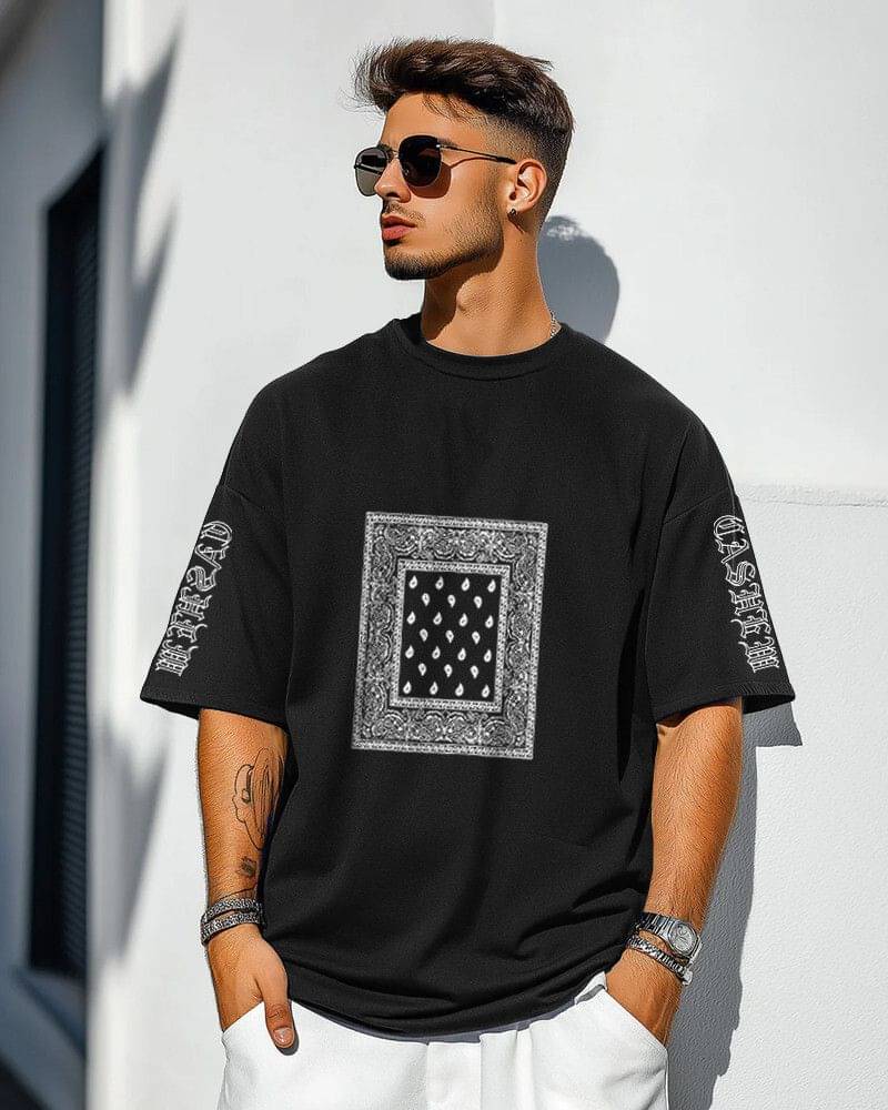 Fastcolors Men Polyester Regular Fit Printed T-Shirt ( Black ) Fastcolors Men Polyester Regular Fit Printed T-Shirt ( Black )