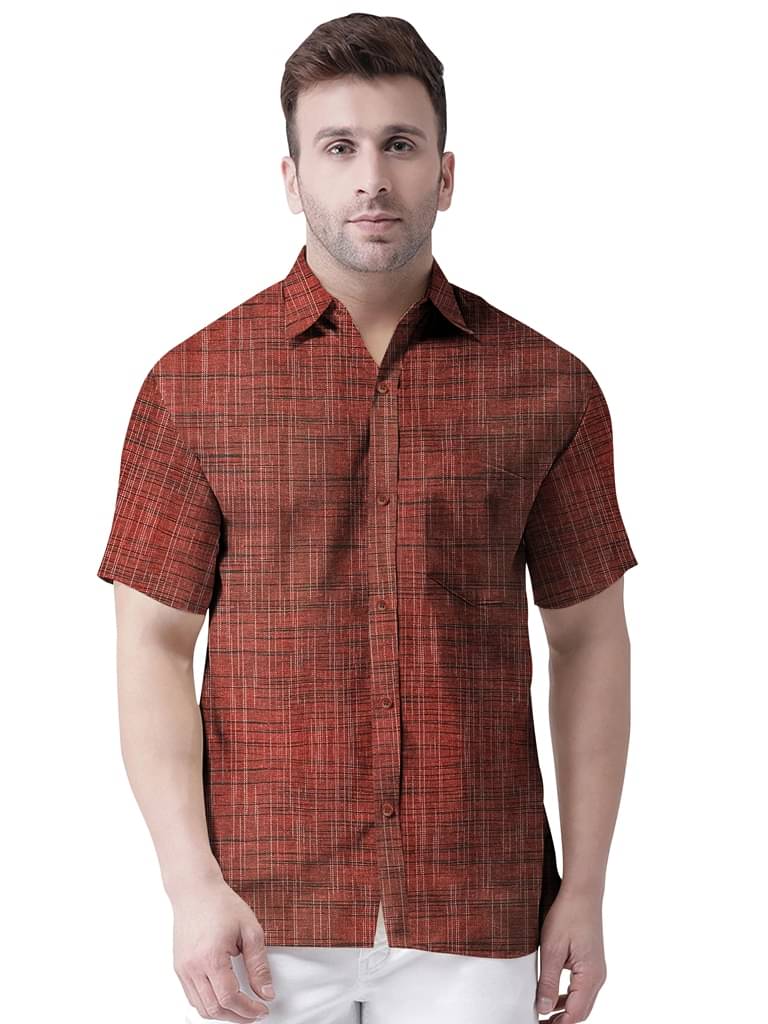     			GEN X GALLERIA Cotton Blend Regular Fit Solids 3/4th Sleeves Men's Casual Shirt - Orange ( Pack of 1 )