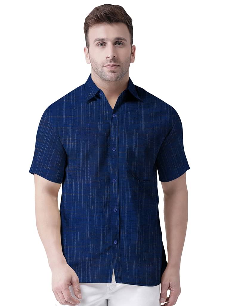 GEN X GALLERIA Cotton Blend Regular Fit Solids 3/4th Sleeves Men's Casual Shirt - Dark Blue ( Pack of 1 ) GEN X GALLERIA Cotton Blend Regular Fit Solids 3/4th Sleeves Men's Casual Shirt - Dark Blue ( Pack of 1 )