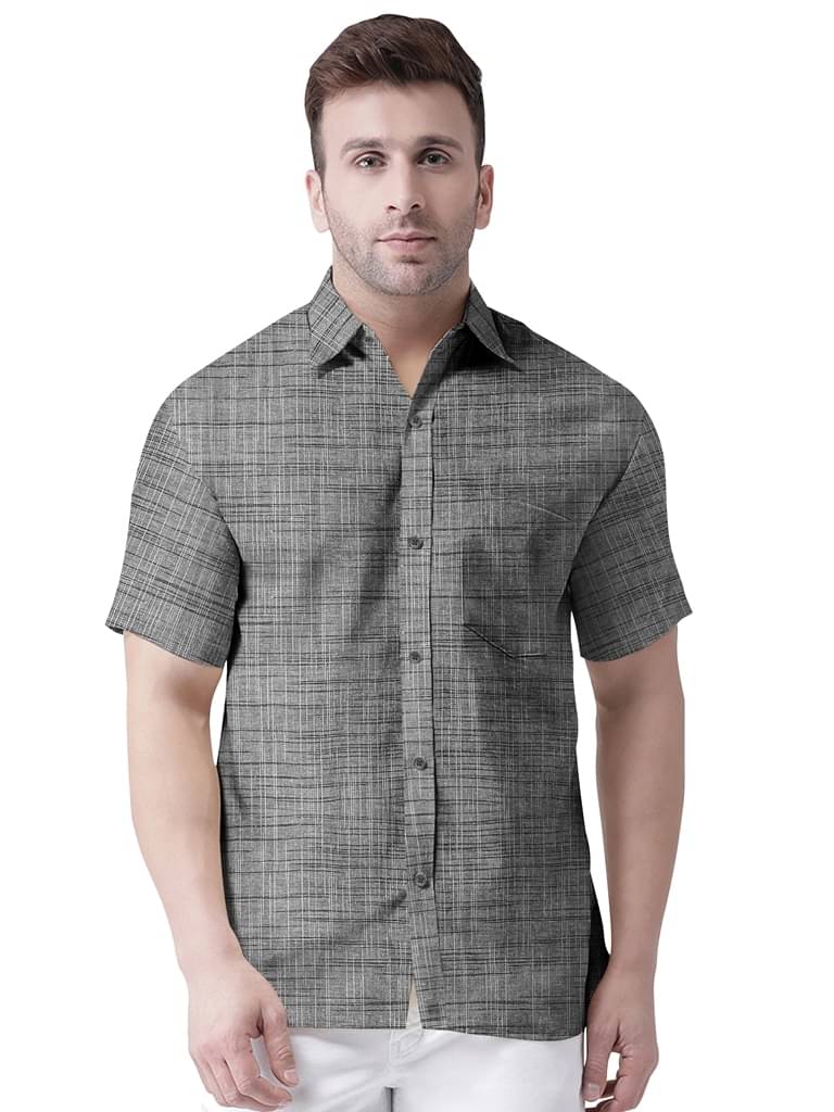 GEN X GALLERIA Cotton Blend Regular Fit Solids 3/4th Sleeves Men's Casual Shirt - Grey ( Pack of 1 ) GEN X GALLERIA Cotton Blend Regular Fit Solids 3/4th Sleeves Men's Casual Shirt - Grey ( Pack of 1 )