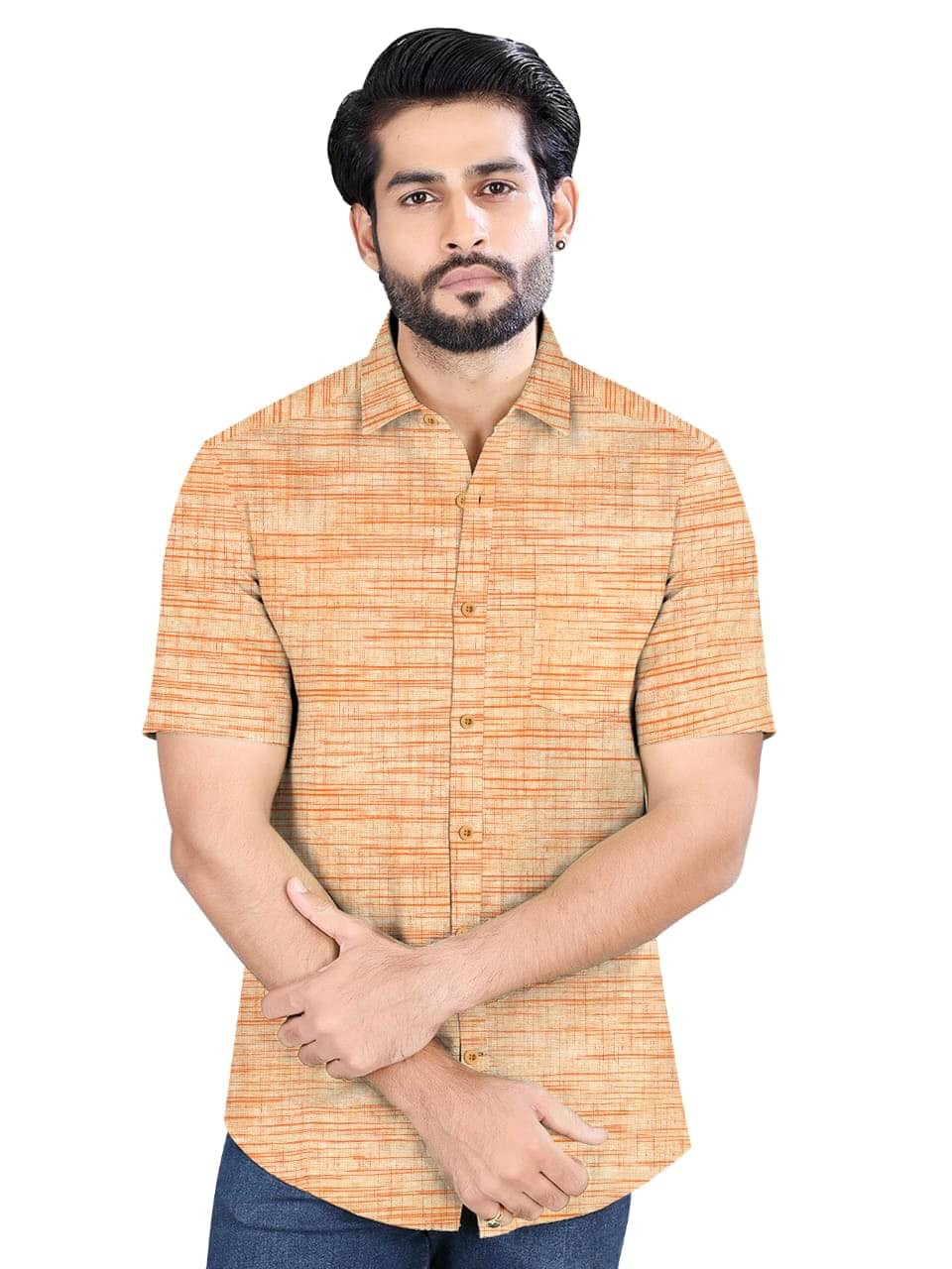     			GEN X GALLERIA Cotton Blend Regular Fit Printed 3/4th Sleeves Men's Casual Shirt - Yellow ( Pack of 1 )