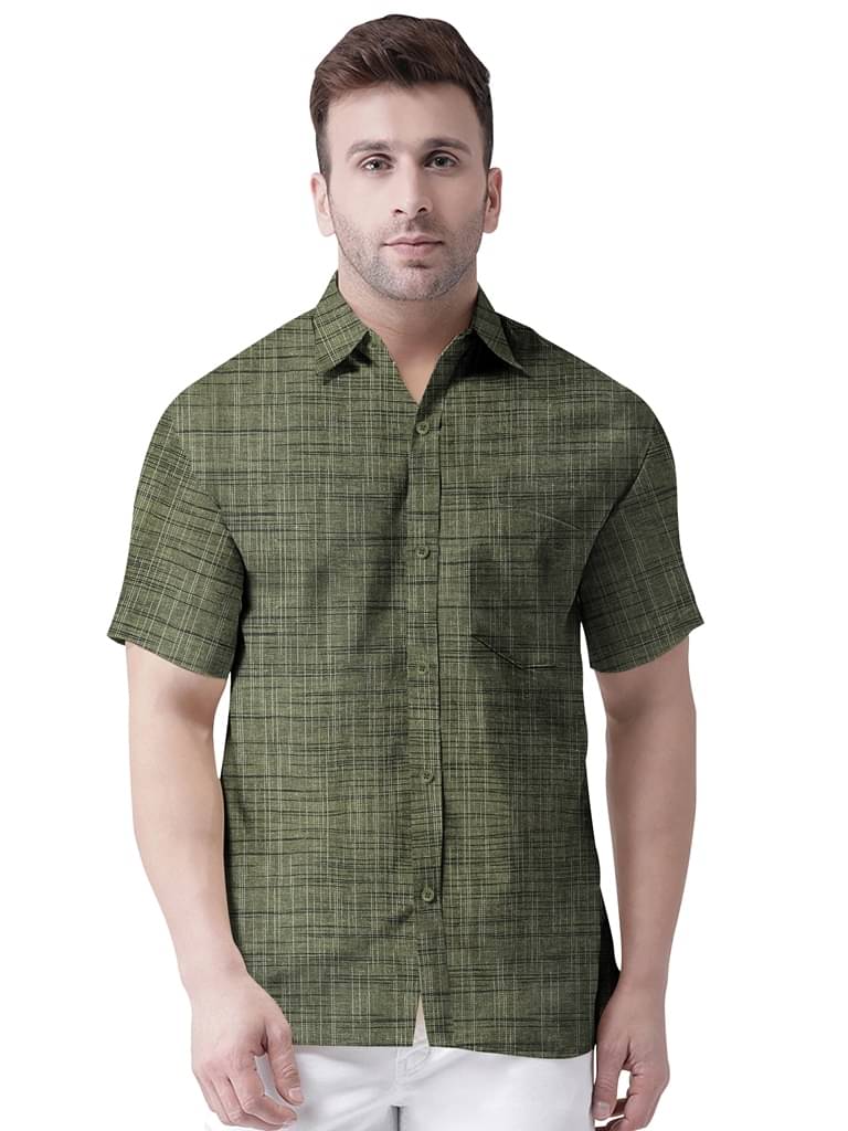 GEN X GALLERIA Cotton Blend Regular Fit Solids 3/4th Sleeves Men's Casual Shirt - Green ( Pack of 1 ) GEN X GALLERIA Cotton Blend Regular Fit Solids 3/4th Sleeves Men's Casual Shirt - Green ( Pack of 1 )