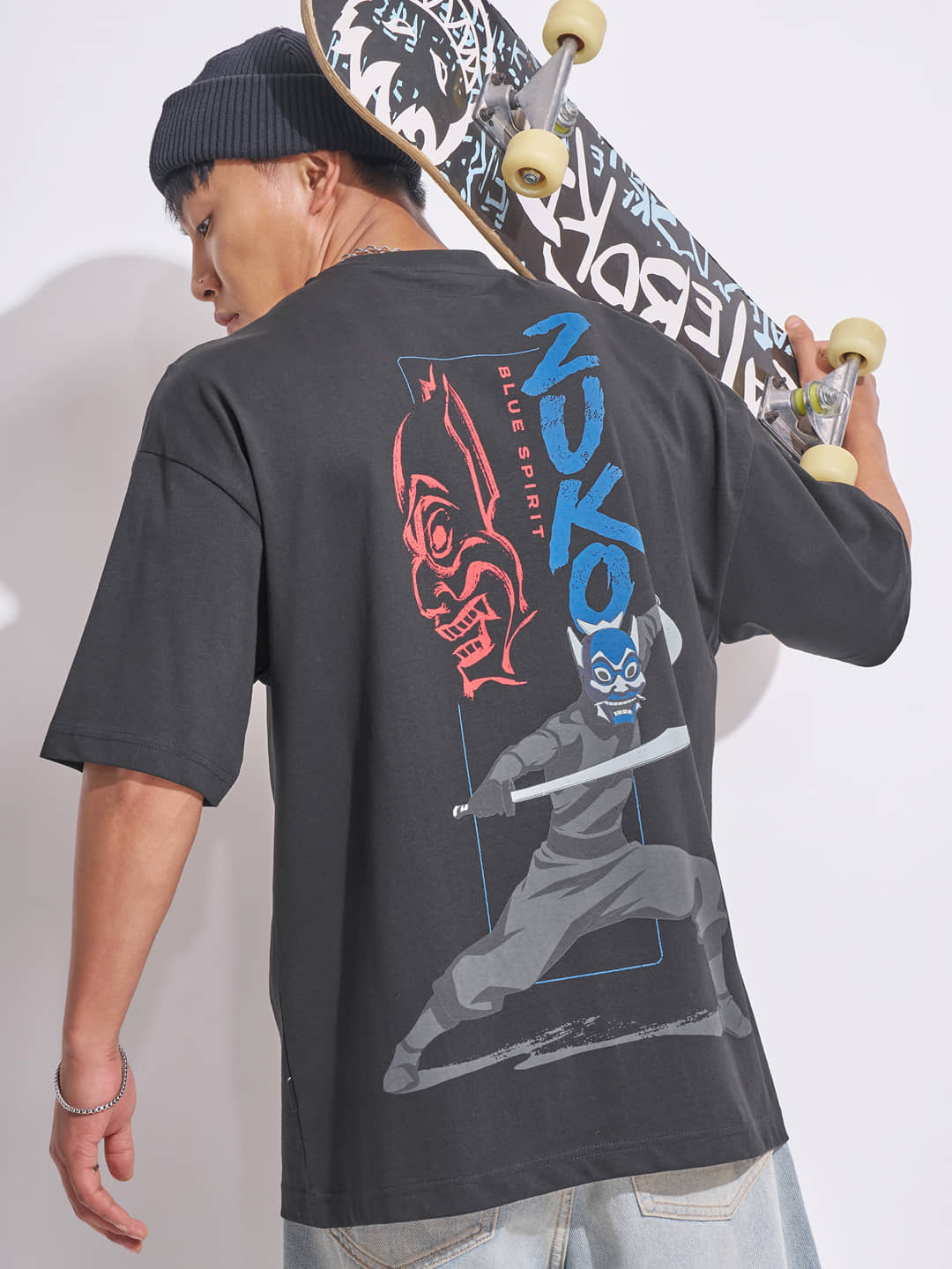 Highlander Men 100% Cotton Oversized Fit Printed T-Shirt ( Black )