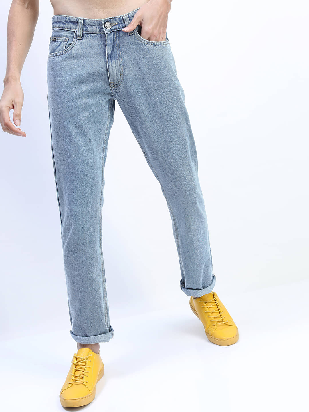 Highlander Straight Clean Look Men's Jeans - Light Blue ( Pack of 1 ) - Jeans | Buy online on ZillyBuy