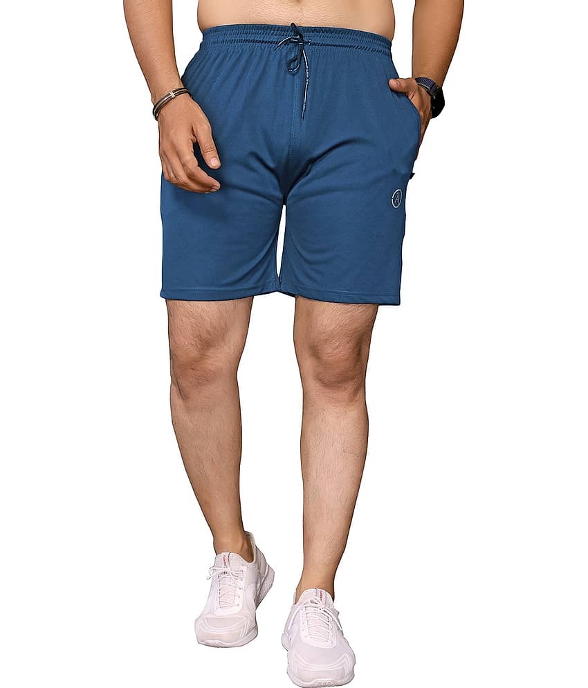 Kashvi Blue Lycra Men's Shorts ( Pack of 1 ) - Shorts | Buy online on ZillyBuy