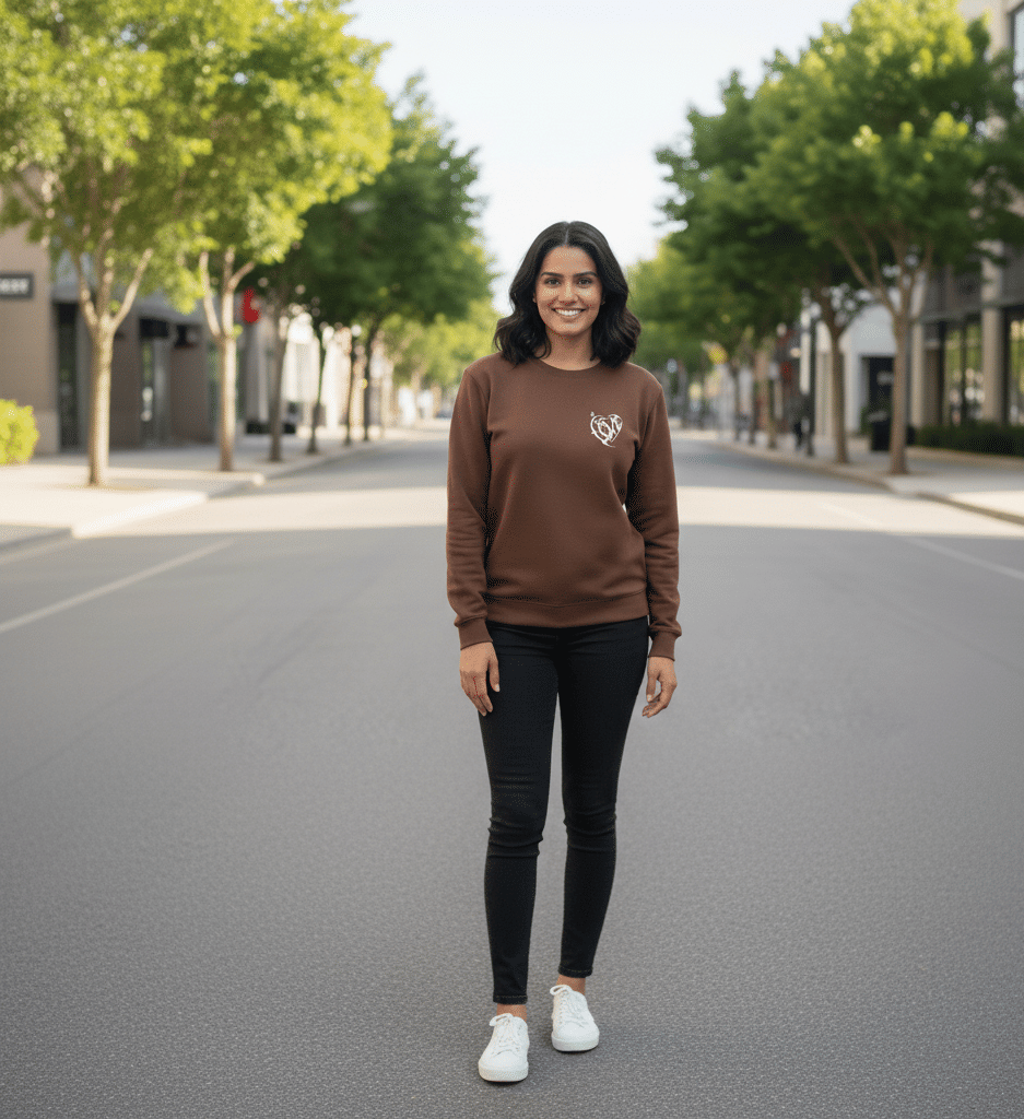 MX Women Fleece Round Neck Sweatshirt For Heavy Winters ( Brown ) MX Women Fleece Round Neck Sweatshirt For Heavy Winters ( Brown )