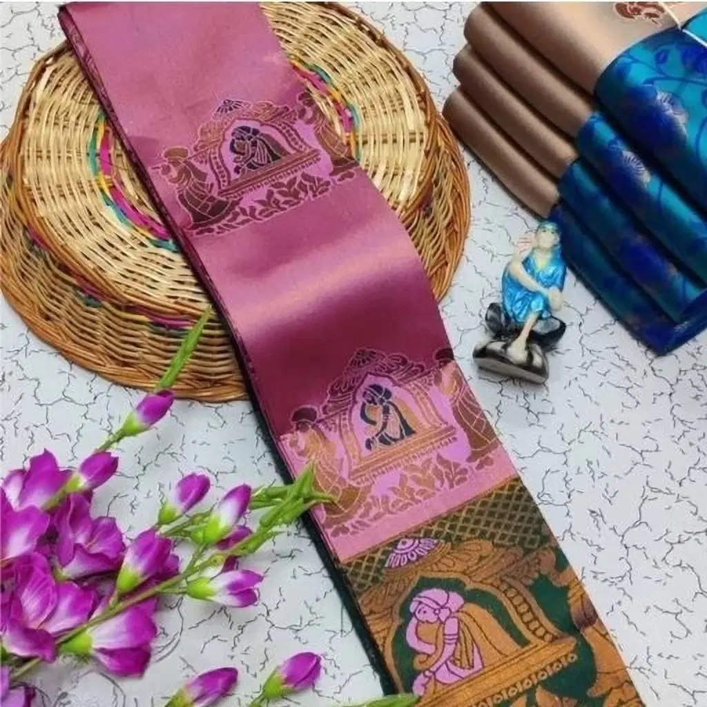 Pionex Art Silk Woven Kanjeevaram Sarees With Unstitched Blouse Piece ( Pink ) Pionex Art Silk Woven Kanjeevaram Sarees With Unstitched Blouse Piece ( Pink )