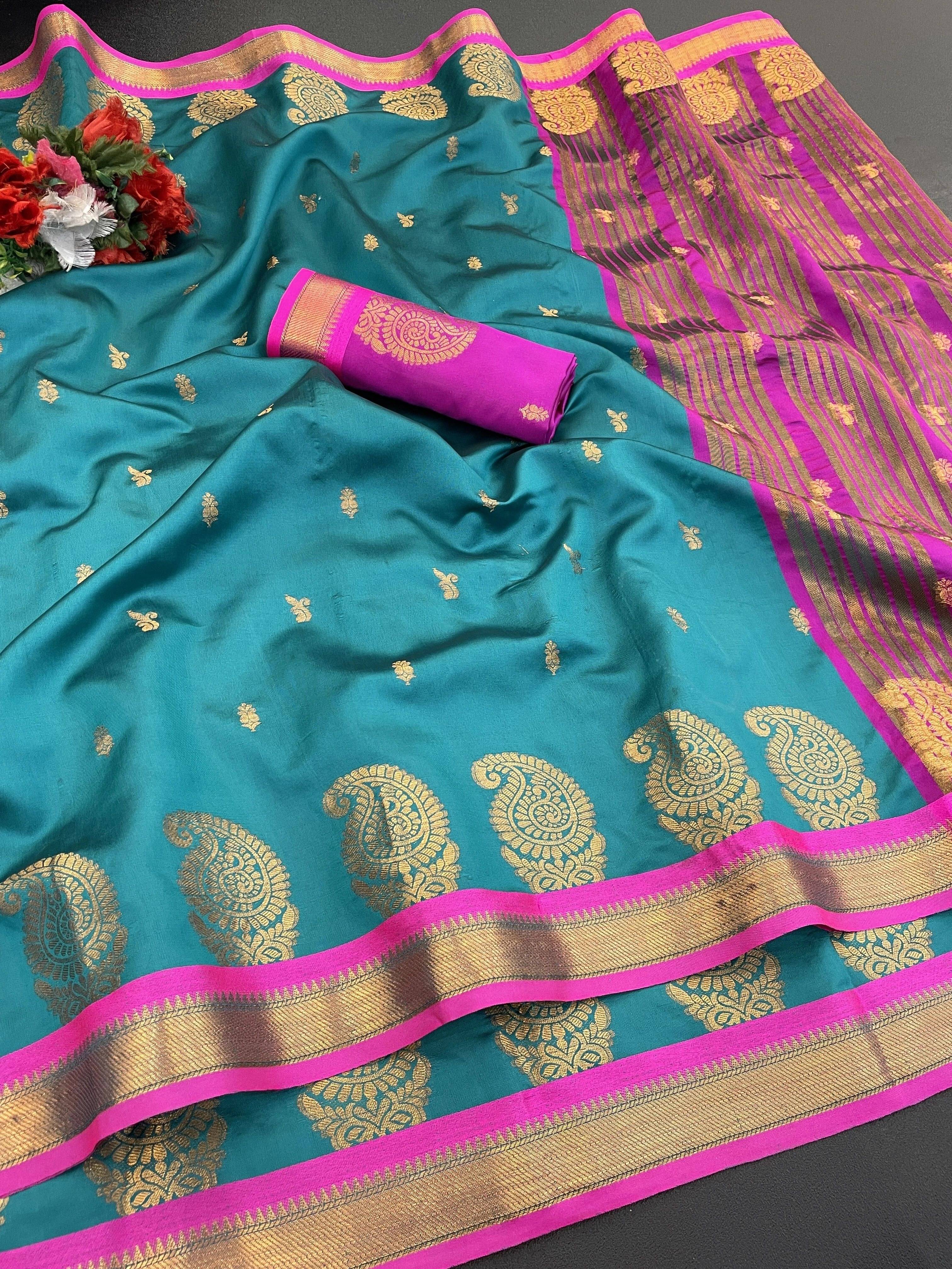 Pionex Cotton Silk Woven Banarasi saree With Unstitched Blouse Piece ( Light Blue ) Pionex Cotton Silk Woven Banarasi saree With Unstitched Blouse Piece ( Light Blue )