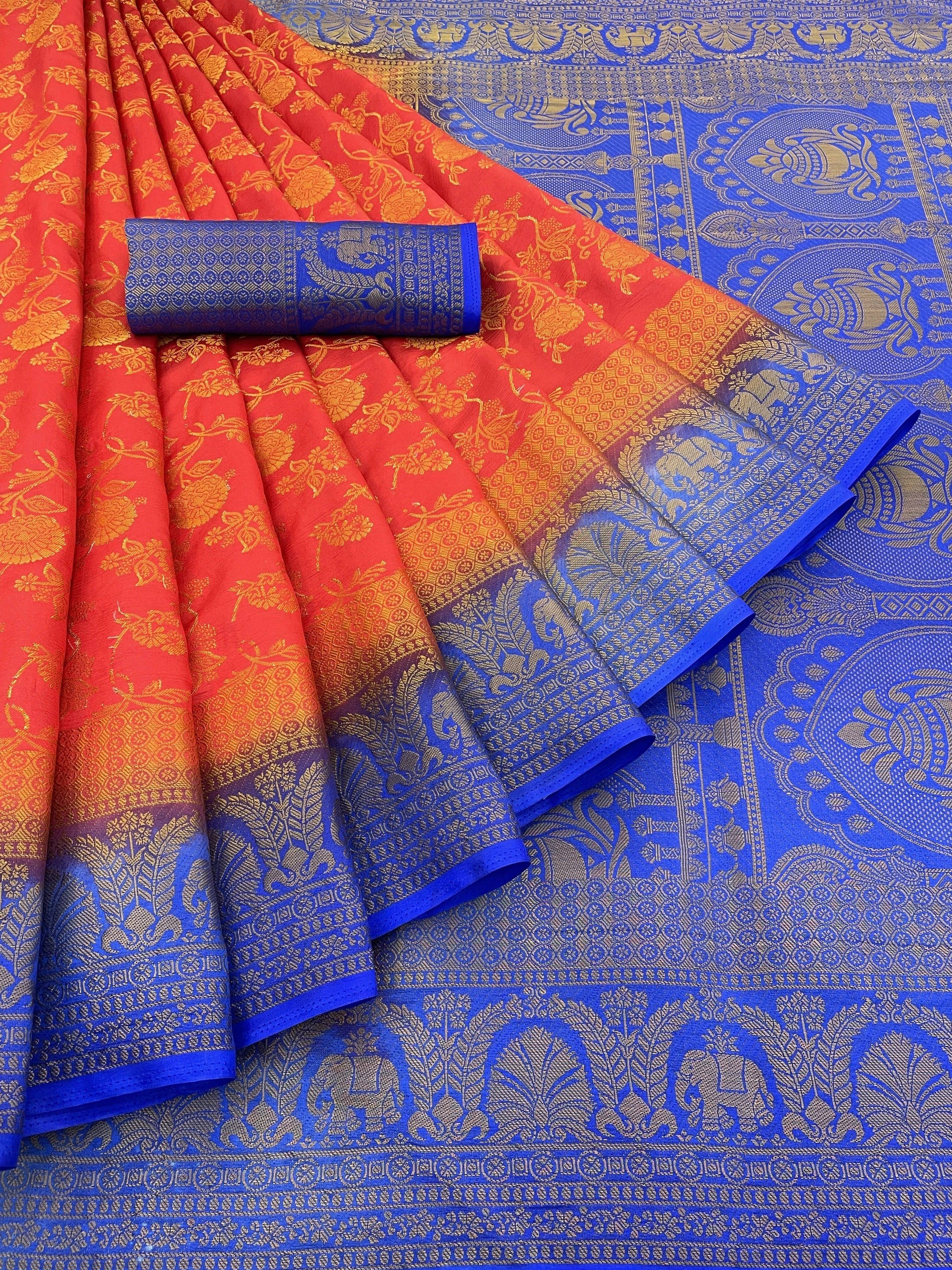 Pionex Cotton Silk Woven Banarasi saree With Unstitched Blouse Piece ( Blue ) Pionex Cotton Silk Woven Banarasi saree With Unstitched Blouse Piece ( Blue )
